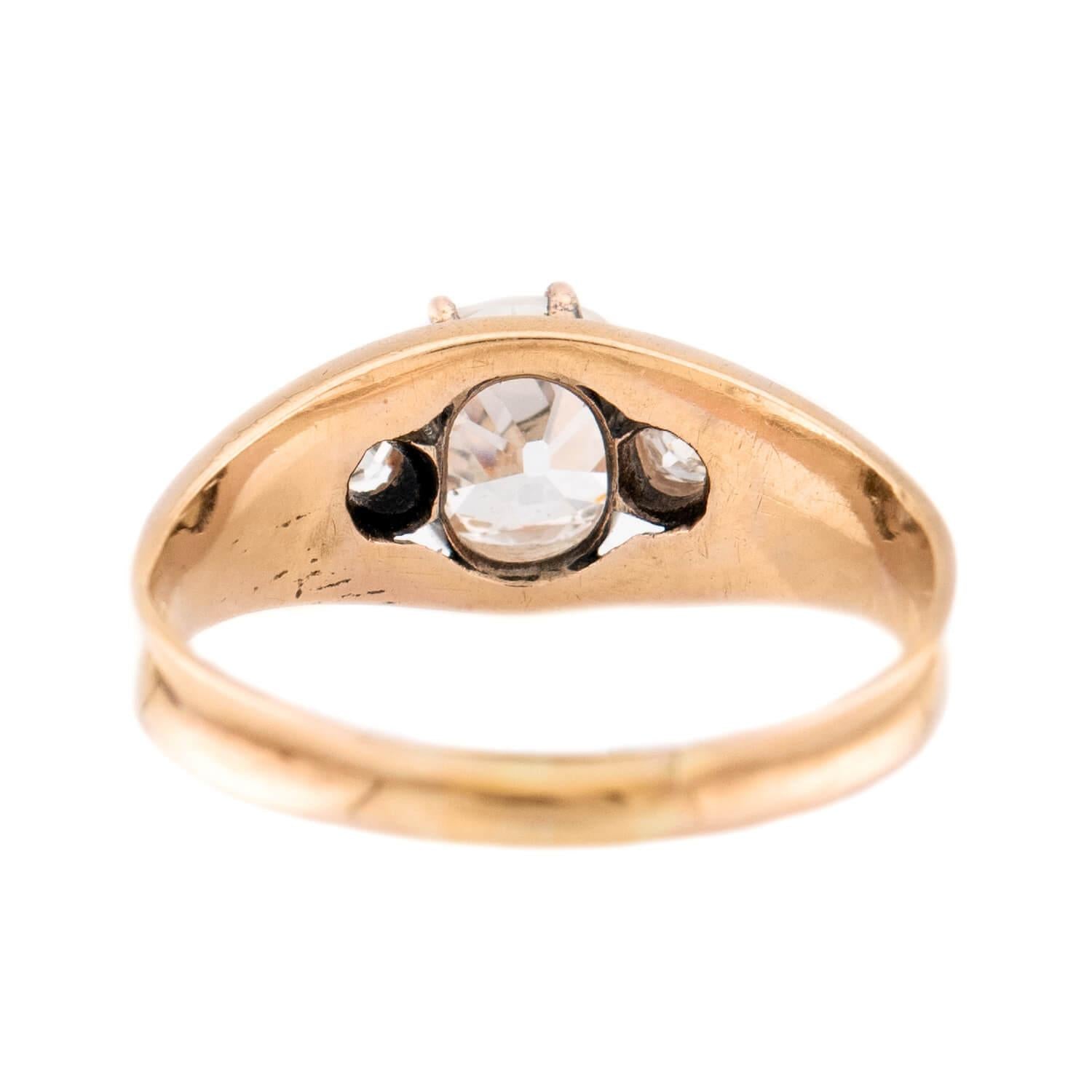 Victorian 10k GIA Diamond Engagement Ring 1ct