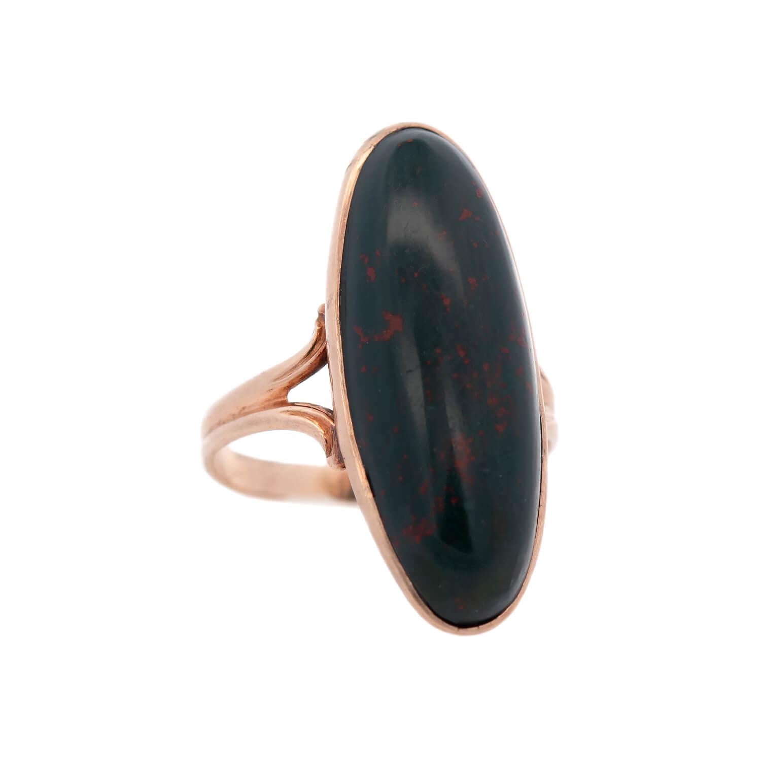 Victorian 10k Bloodstone Cabochon Ring