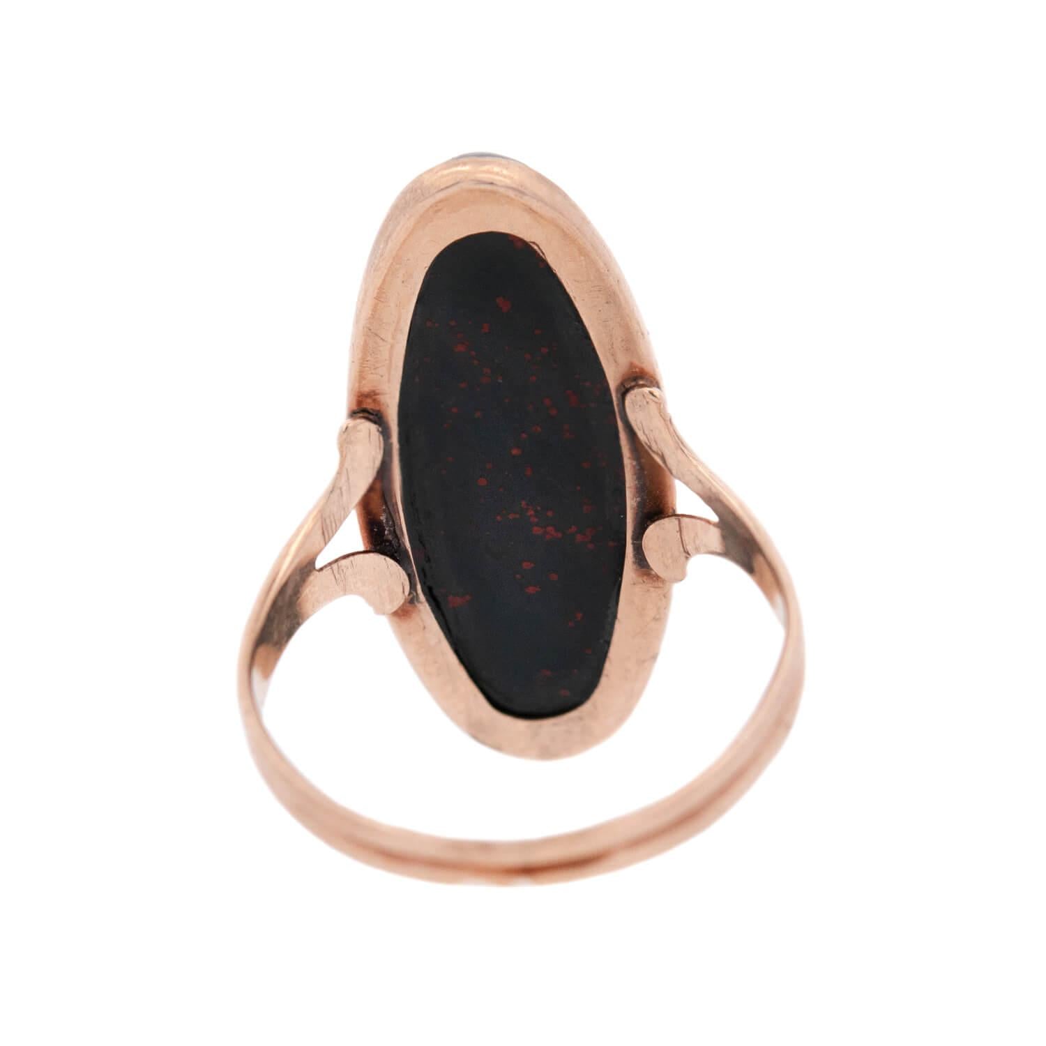 Victorian 10k Bloodstone Cabochon Ring