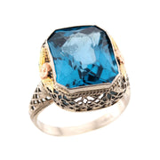 Edwardian 14k Blue Topaz Ring