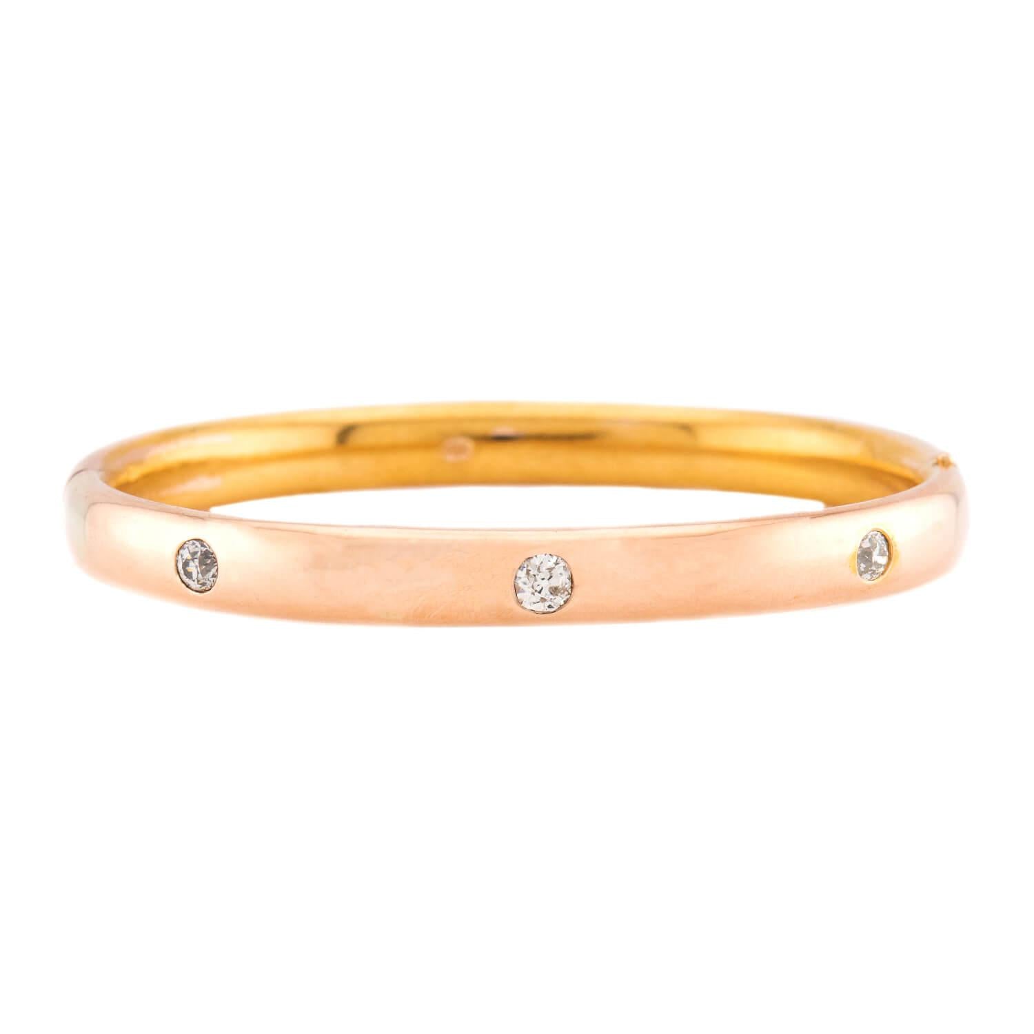 Victorian 14k Diamond Bangle