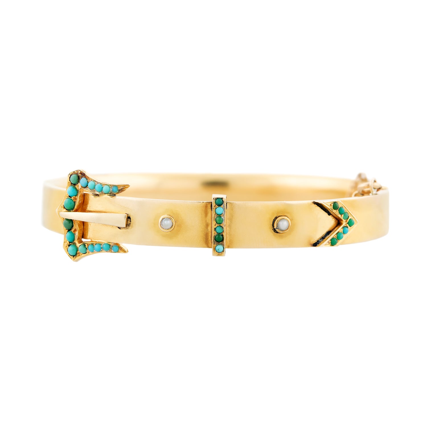 1 Victorian 14k Turquoise Buckle Bracelet