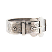 Victorian Sterling Silver Buckle Bangle Bracelet