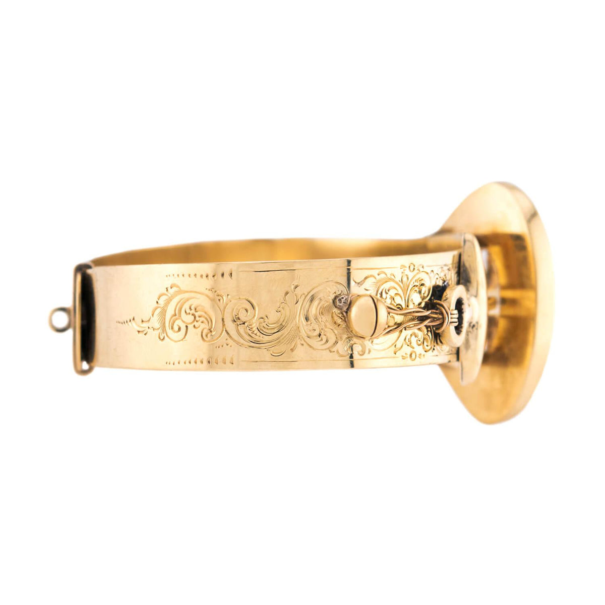 Victorian 18k Anchor-Motif Buckle Bangle