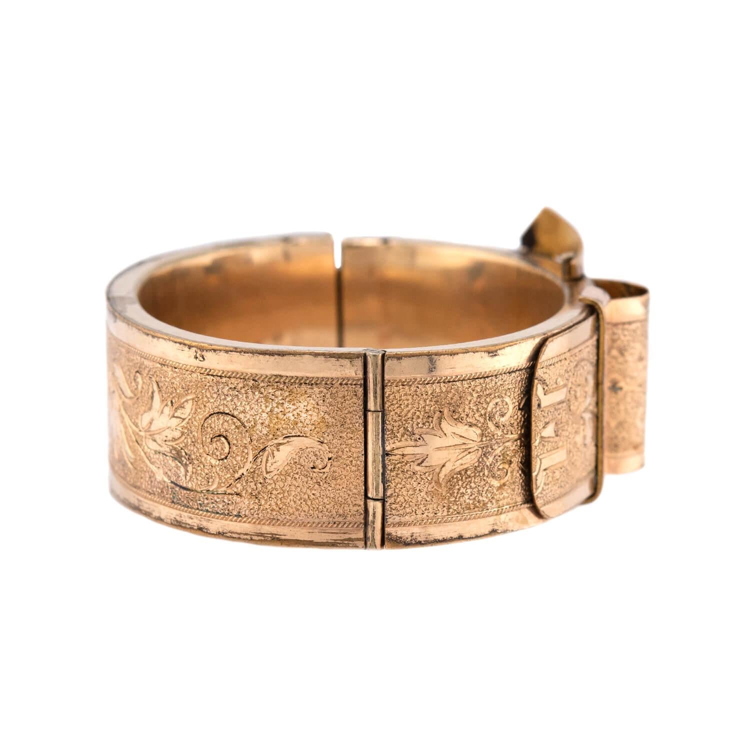 Victorian Gold-Fill Buckle Bangle Bracelet