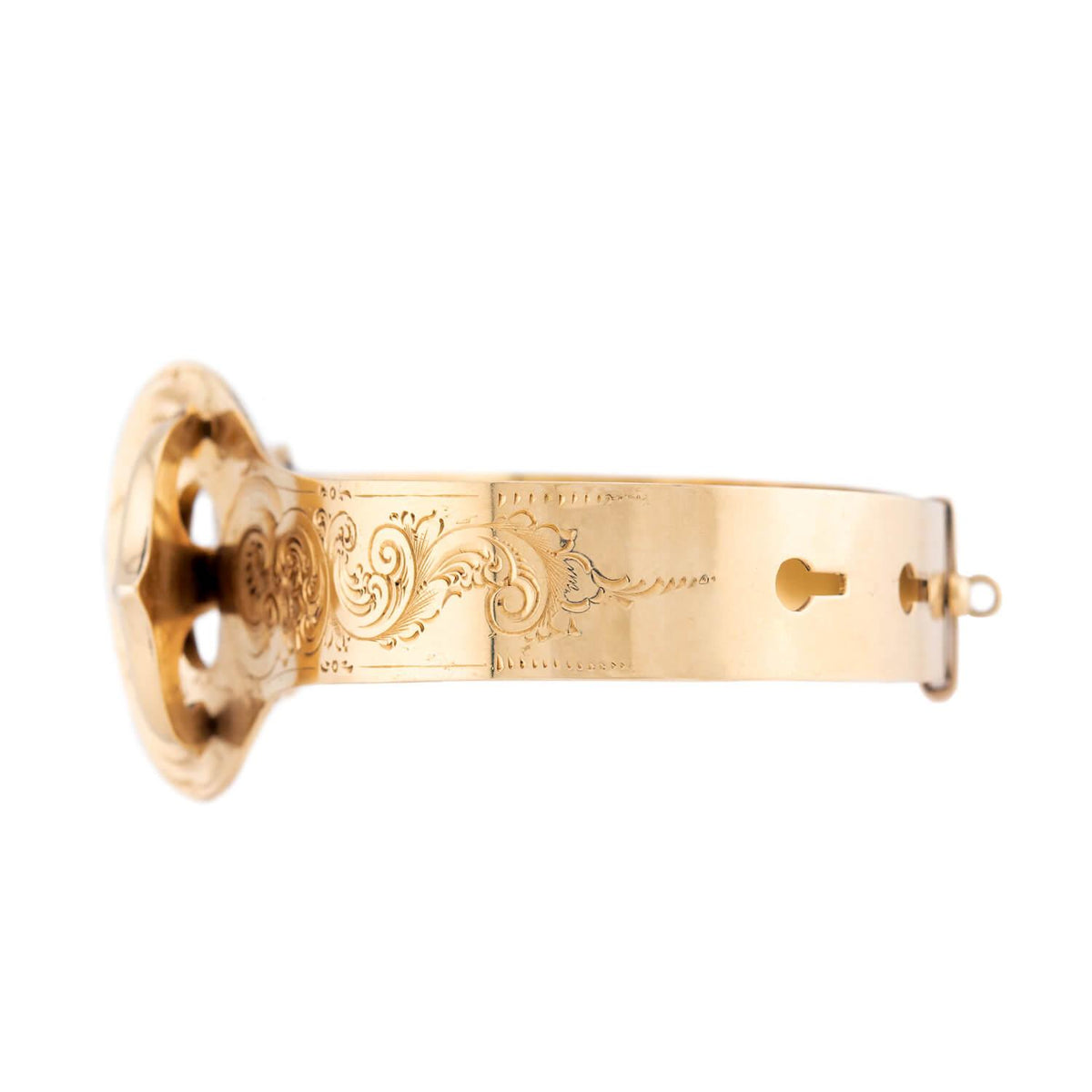 Victorian 18k Anchor-Motif Buckle Bangle