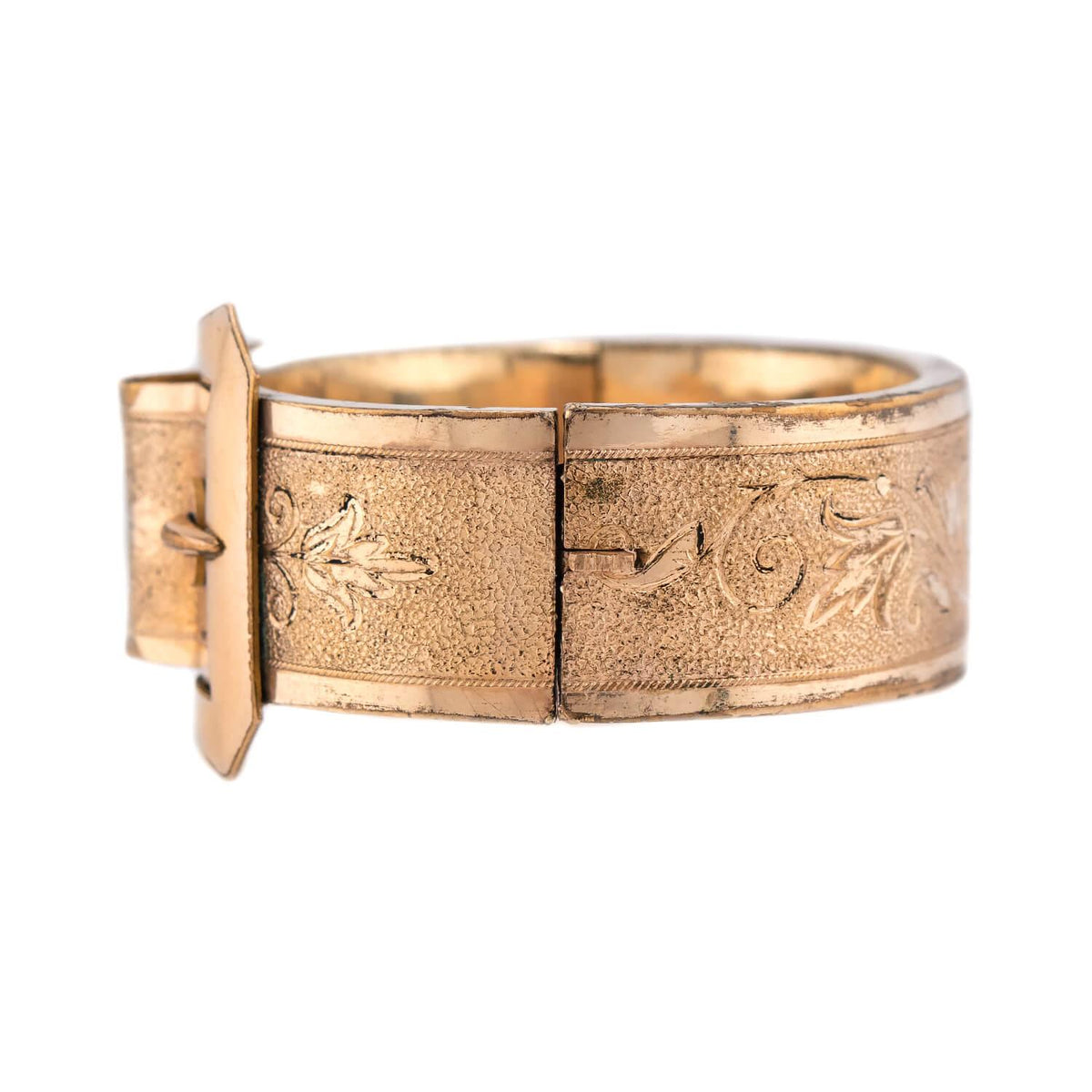 Victorian Gold-Fill Buckle Bangle Bracelet