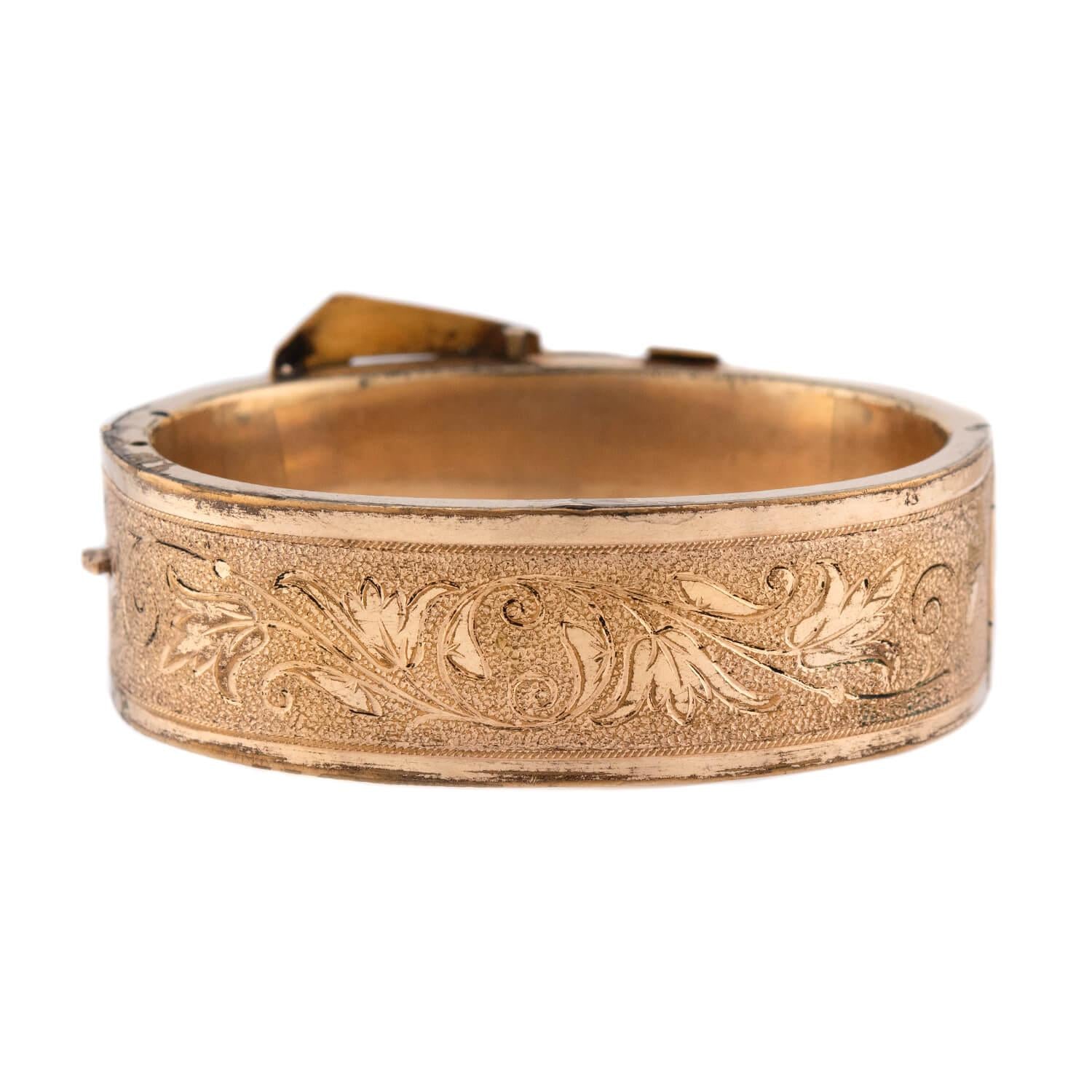 Victorian Gold-Fill Buckle Bangle Bracelet