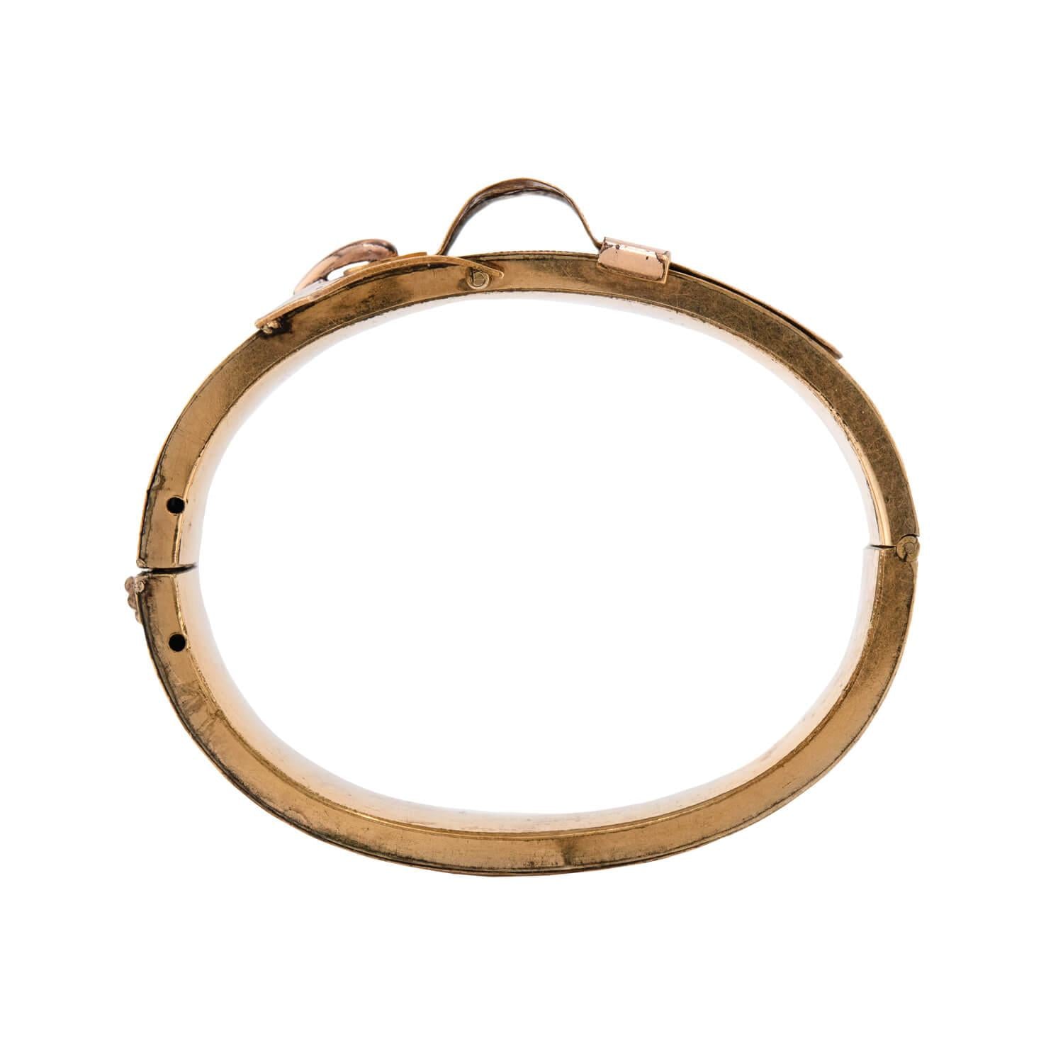 Victorian Gold-Fill Buckle Bangle Bracelet