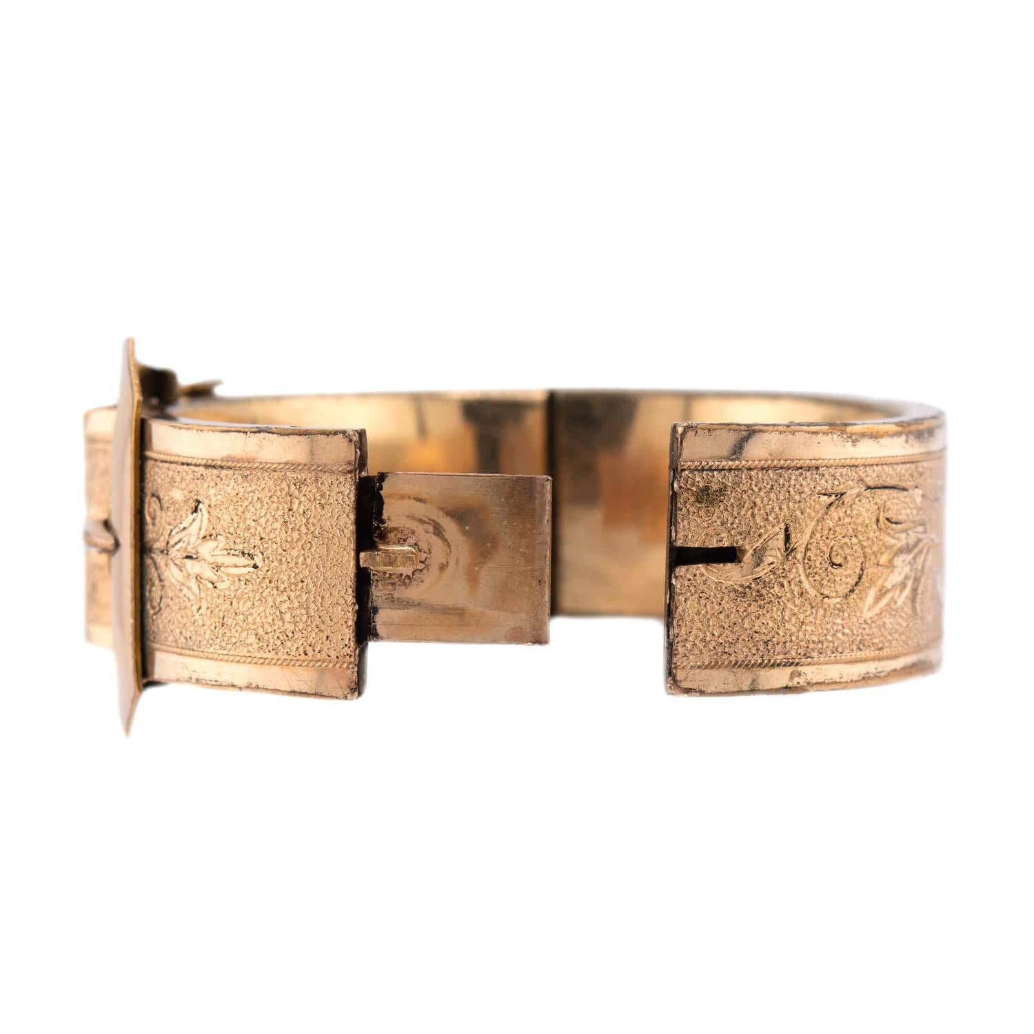 Victorian Gold-Fill Buckle Bangle Bracelet
