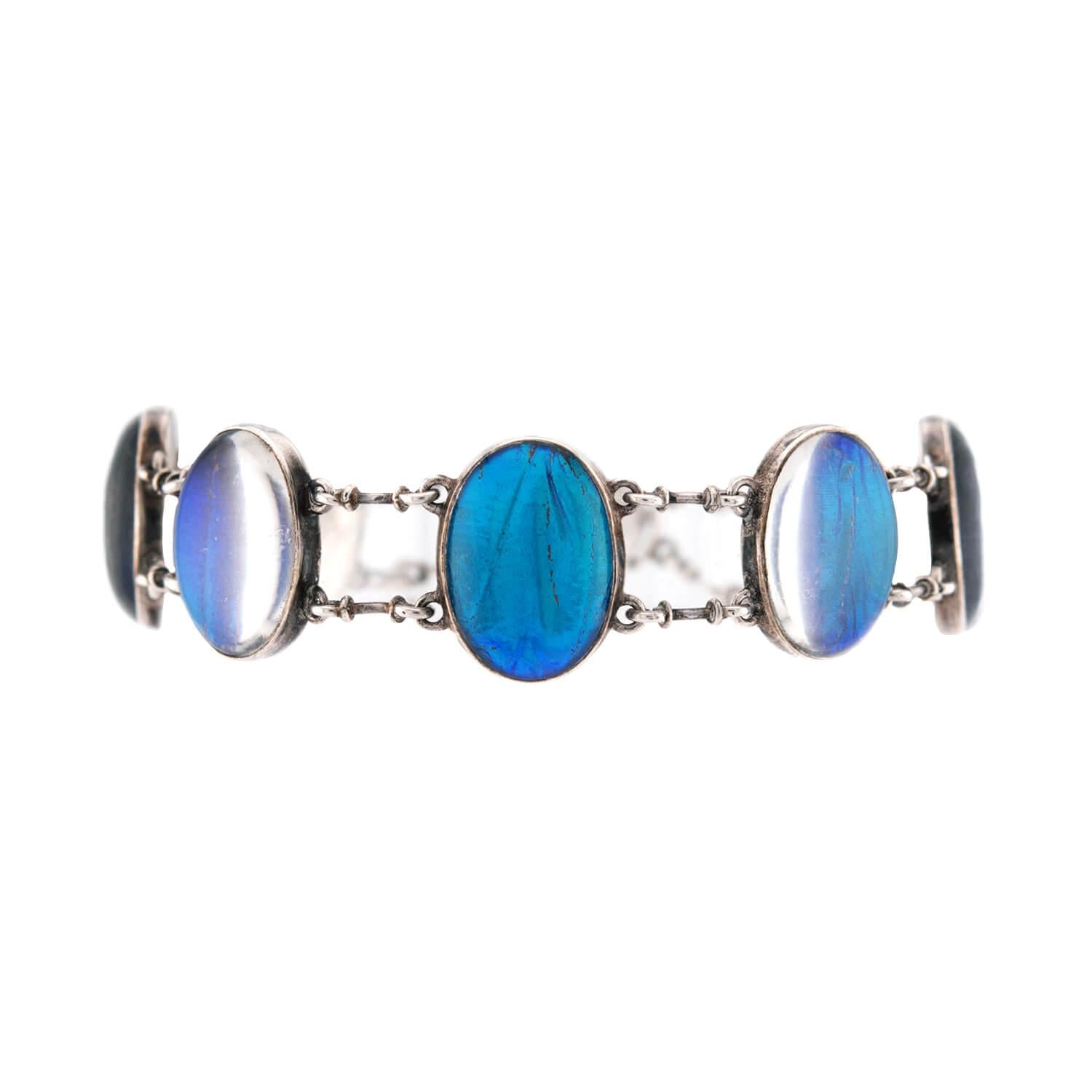SWD & CO. Art Nouveau Sterling Silver Butterfly-Wing Link Bracelet