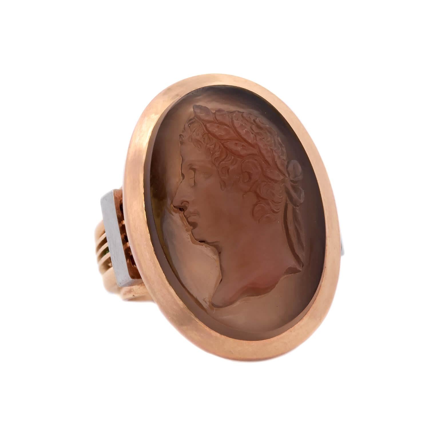 Victorian 18k Sardonyx Cameo Ring