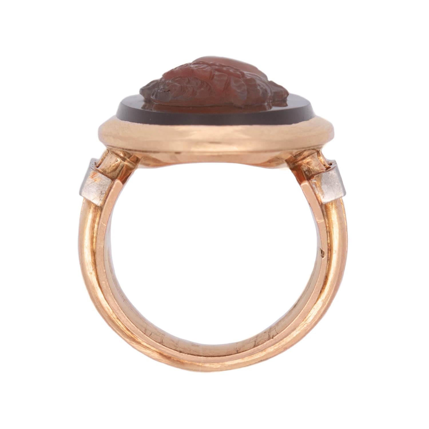 Victorian 18k Sardonyx Cameo Ring