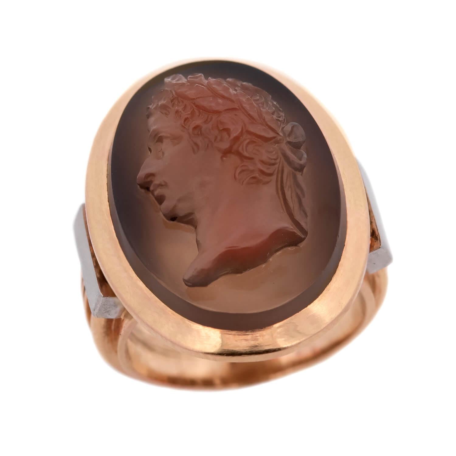 Victorian 18k Sardonyx Cameo Ring