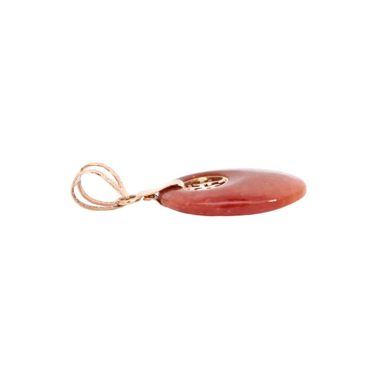 Art Deco Chinese 14k Carnelian Pendant