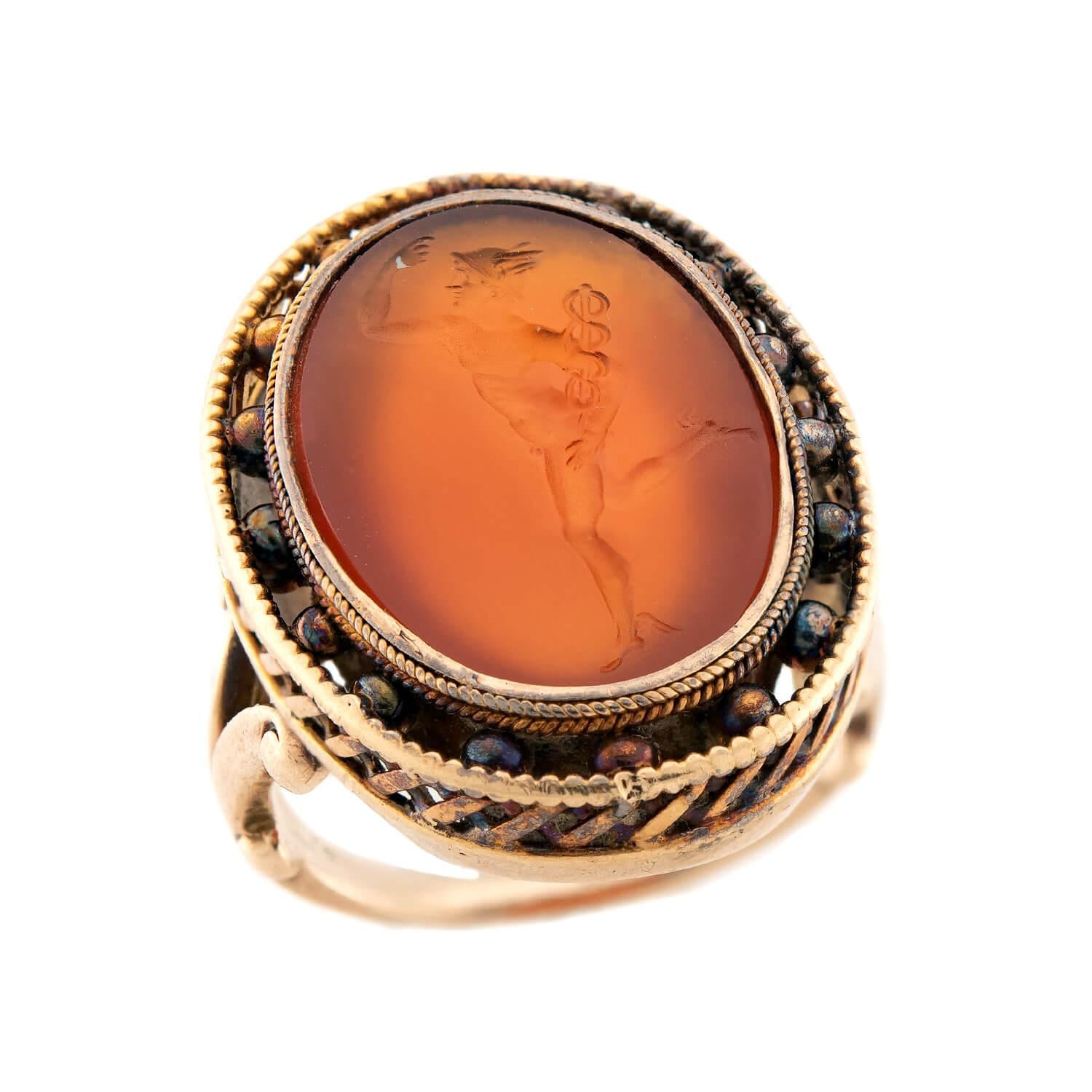 Victorian 18k Carnelian Intaglio Ring