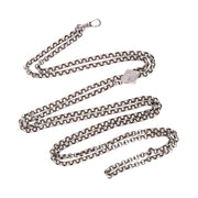 Victorian Sterling Silver Slide Chain Necklace 55"