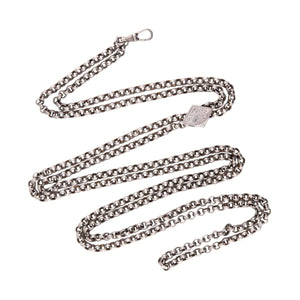 Victorian Sterling Silver Slide Chain Necklace 55"