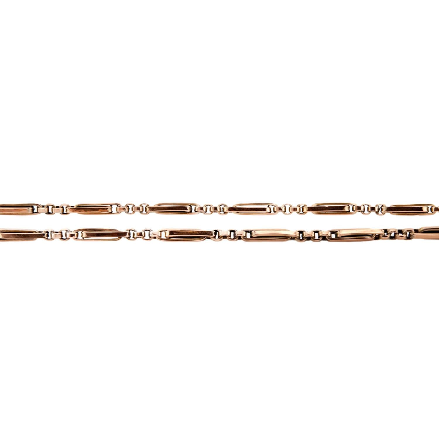 Victorian 9k Watch Chain Necklace 60"