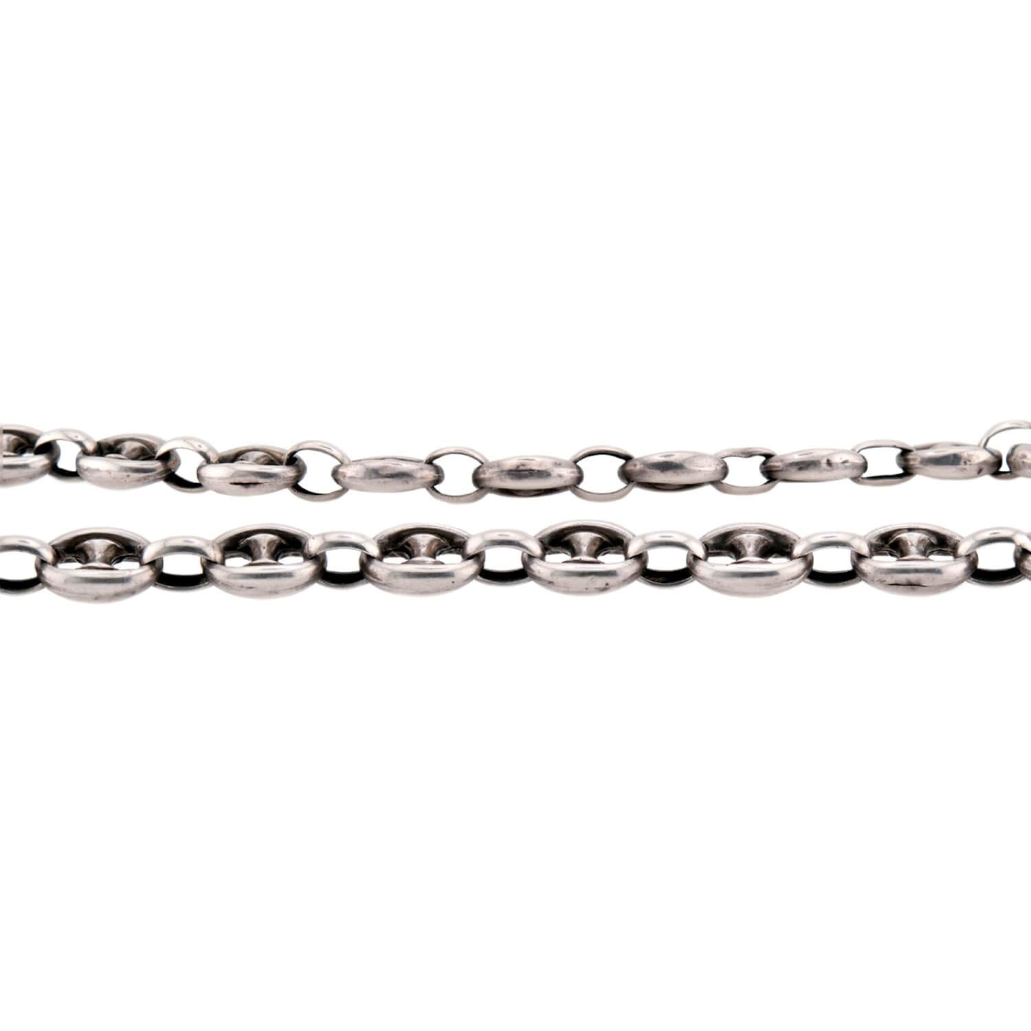 Victorian Sterling Silver "Gucci" Link Necklace