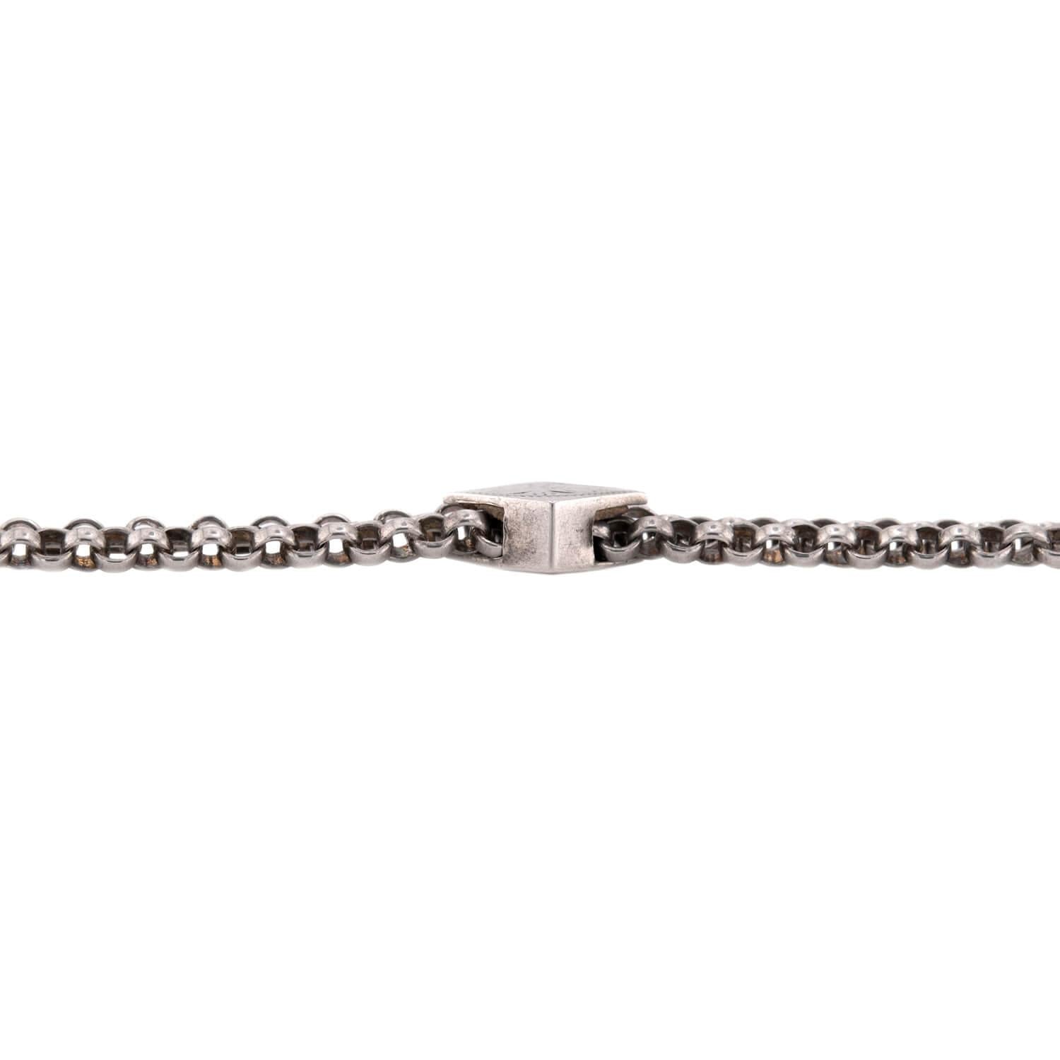 Victorian Sterling Silver Slide Chain Necklace 55"
