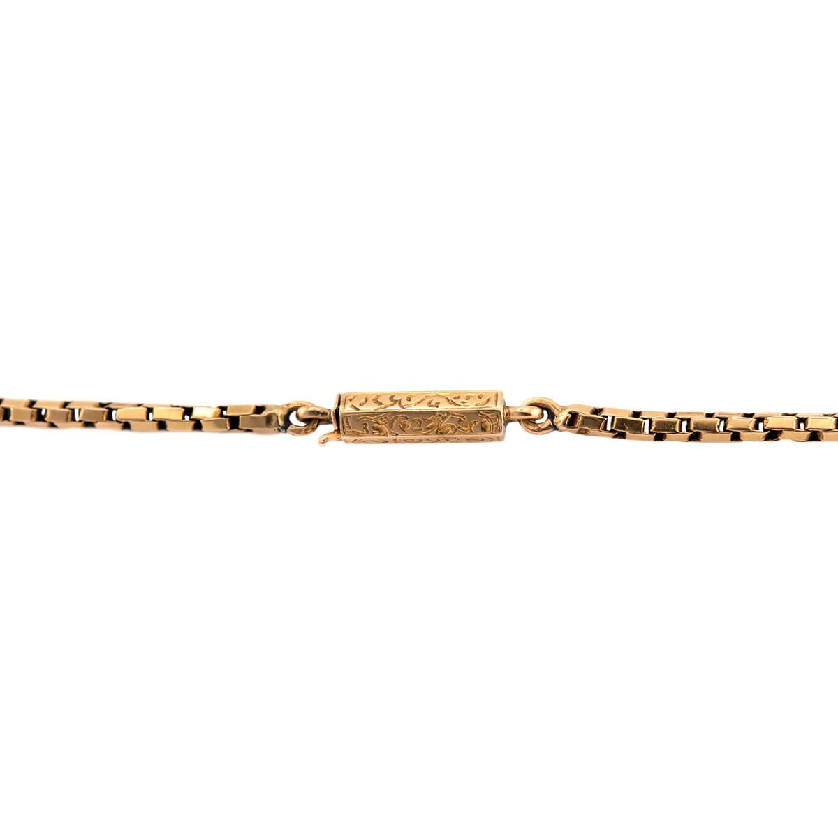 Victorian 18k Enamel Slide Chain Necklace 48"
