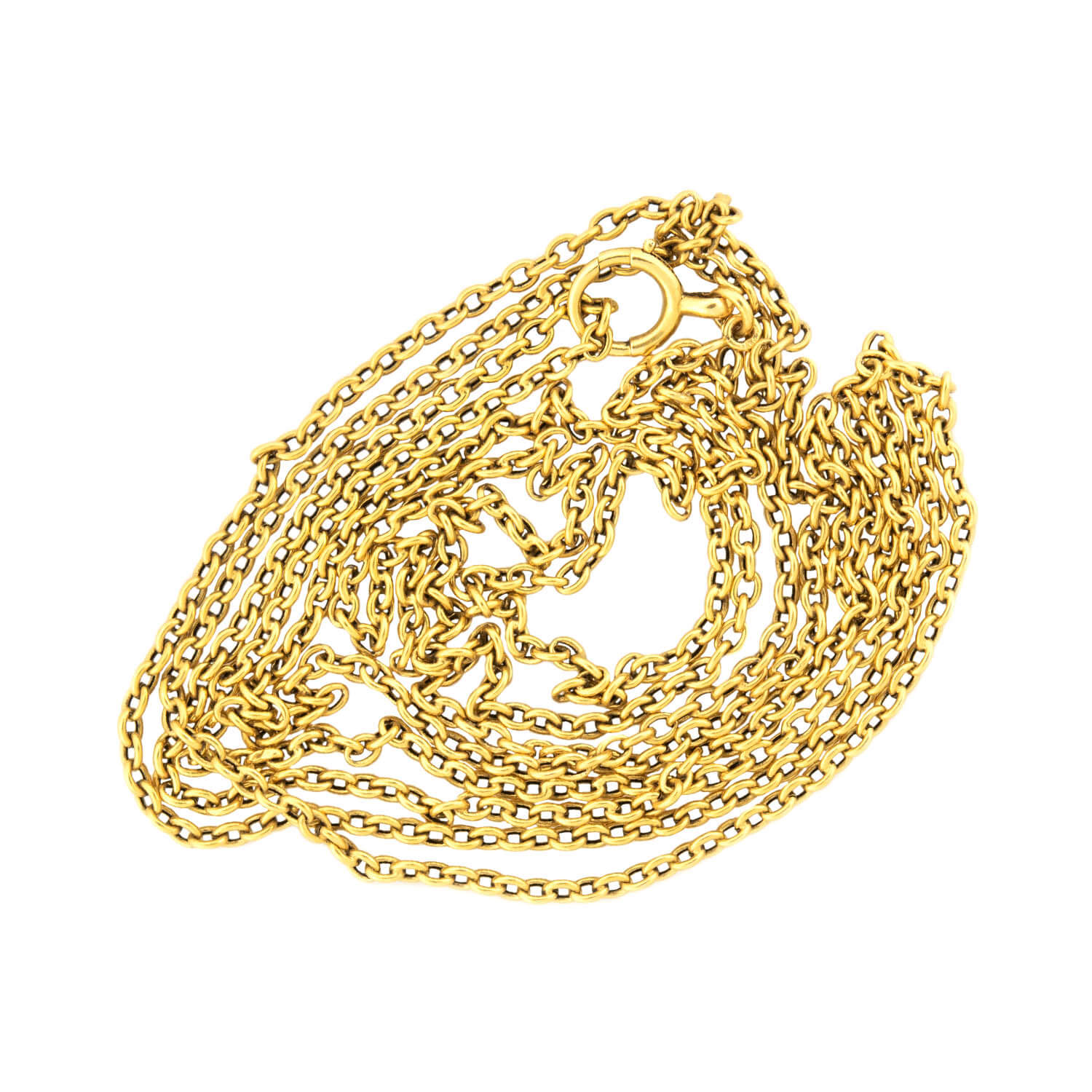 Art Nouveau 18k Gold Cable Chain 62"