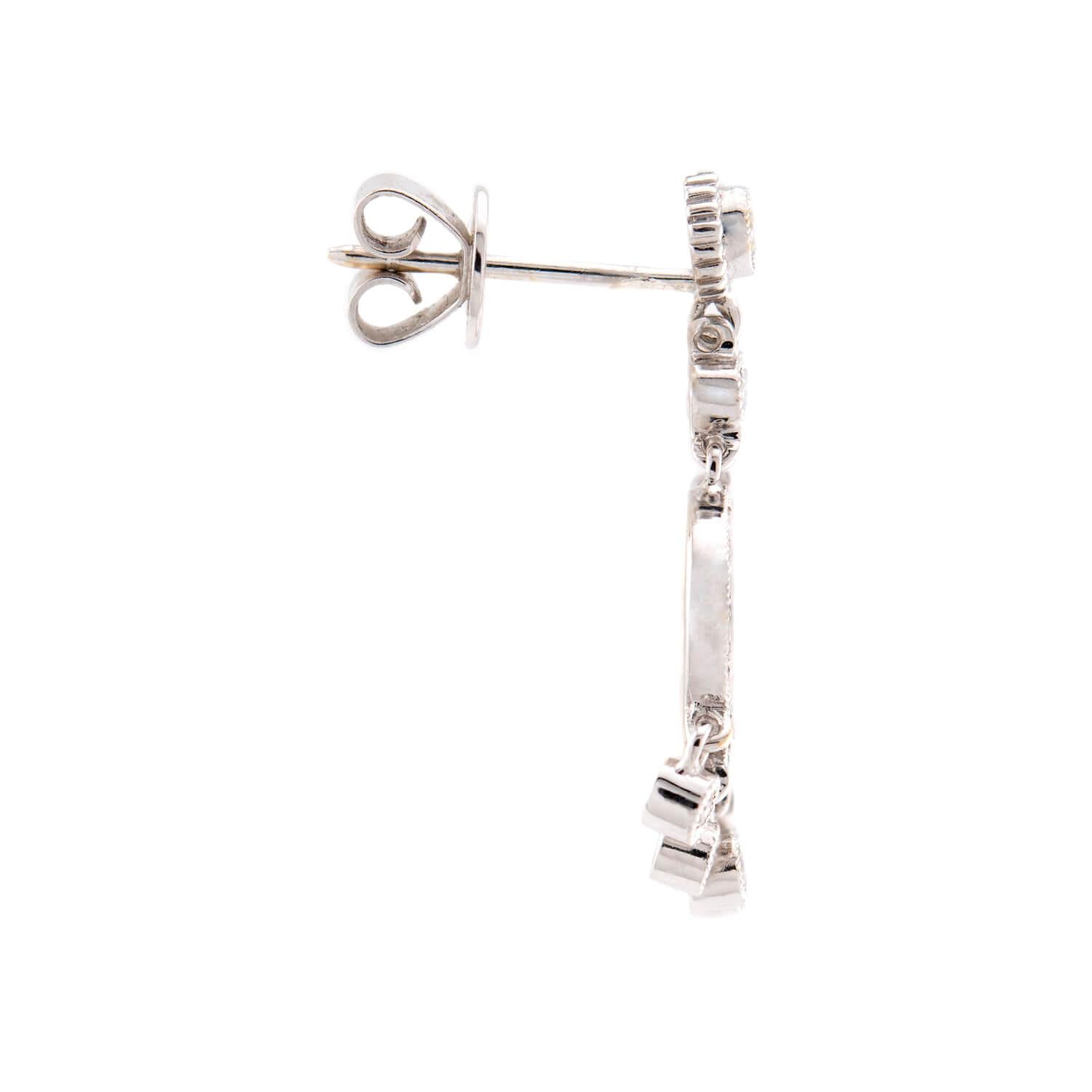 Estate 18k Diamond Dangle Earrings