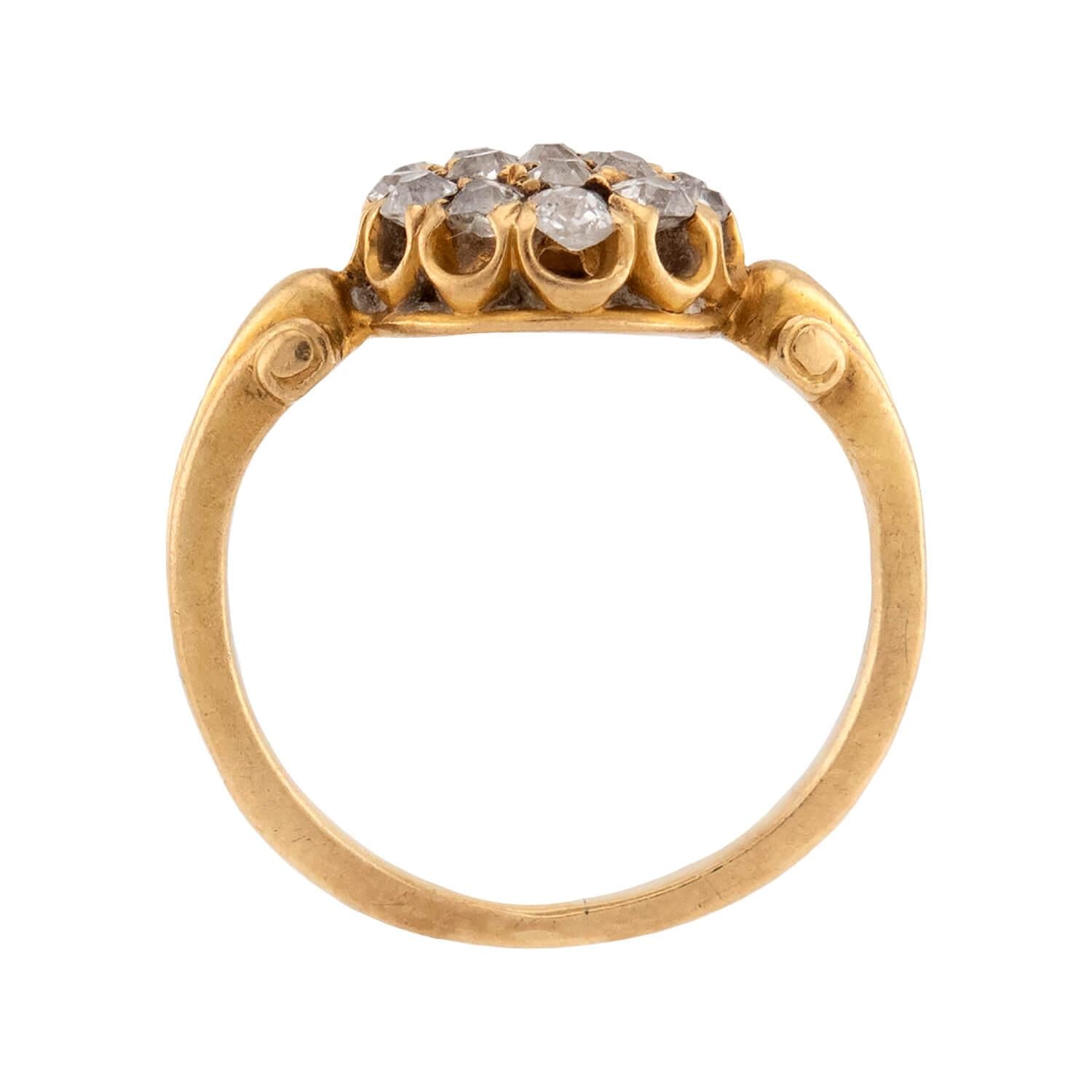 Victorian 18k Diamond Cluster Pinky Ring