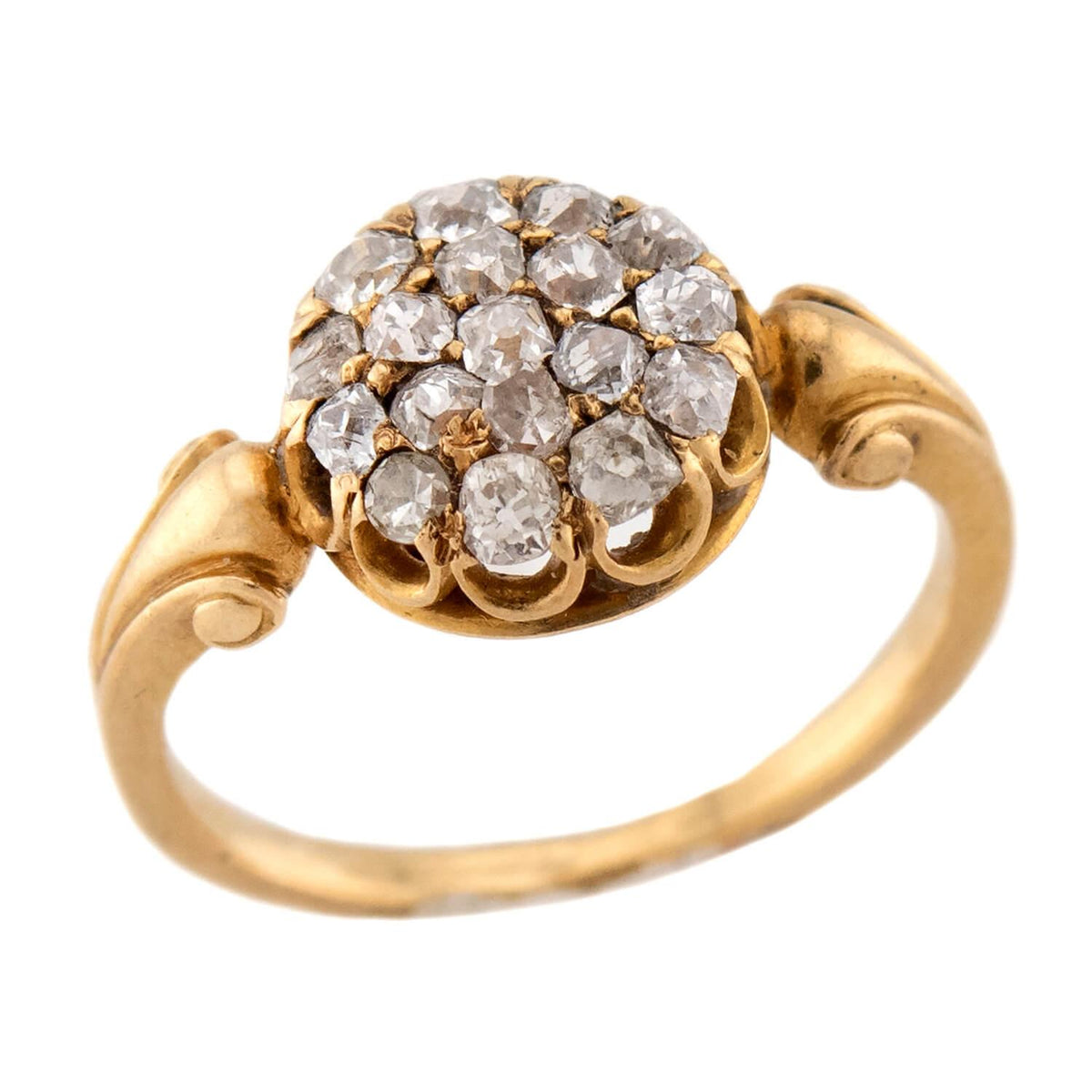 Victorian 18k Diamond Cluster Pinky Ring