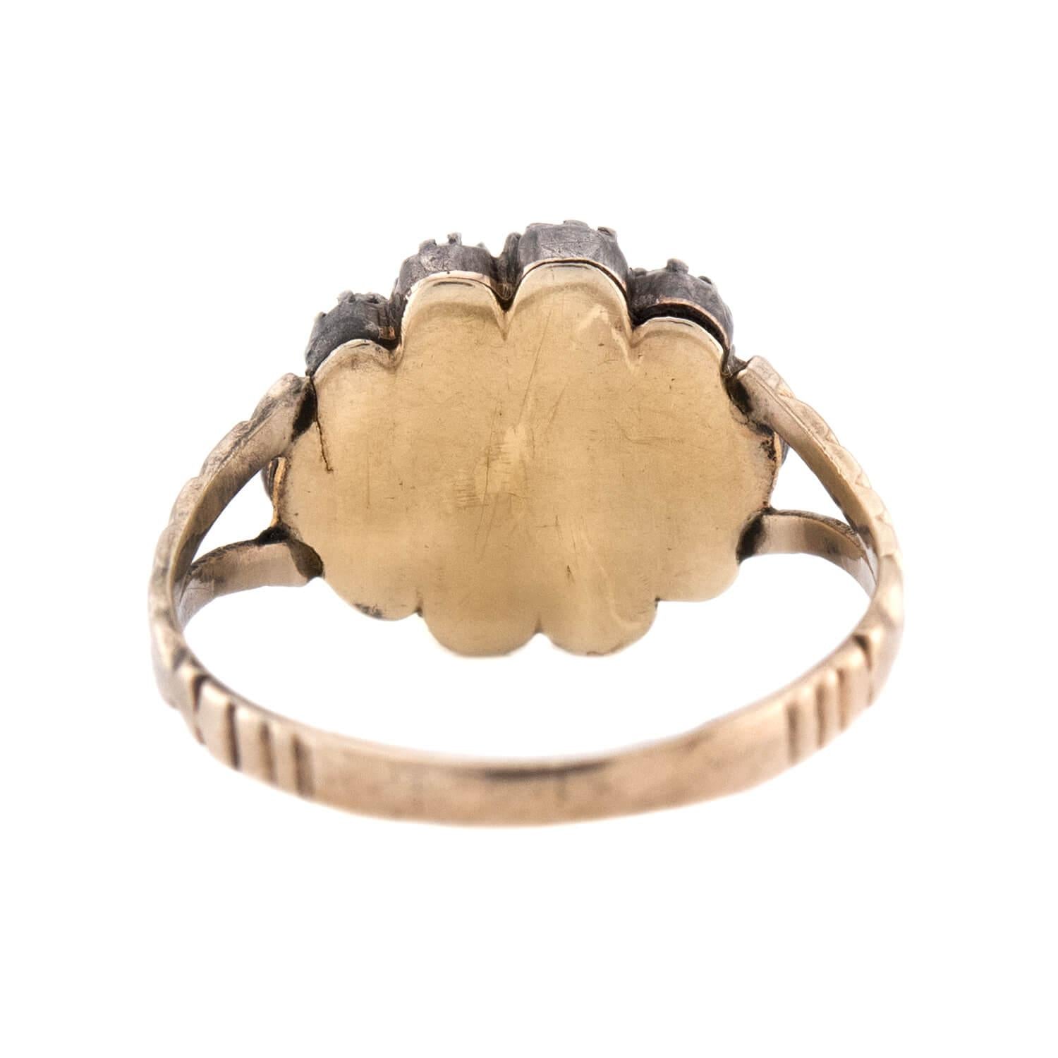 Georgian 14k/Sterling Silver Diamond Halo Ring