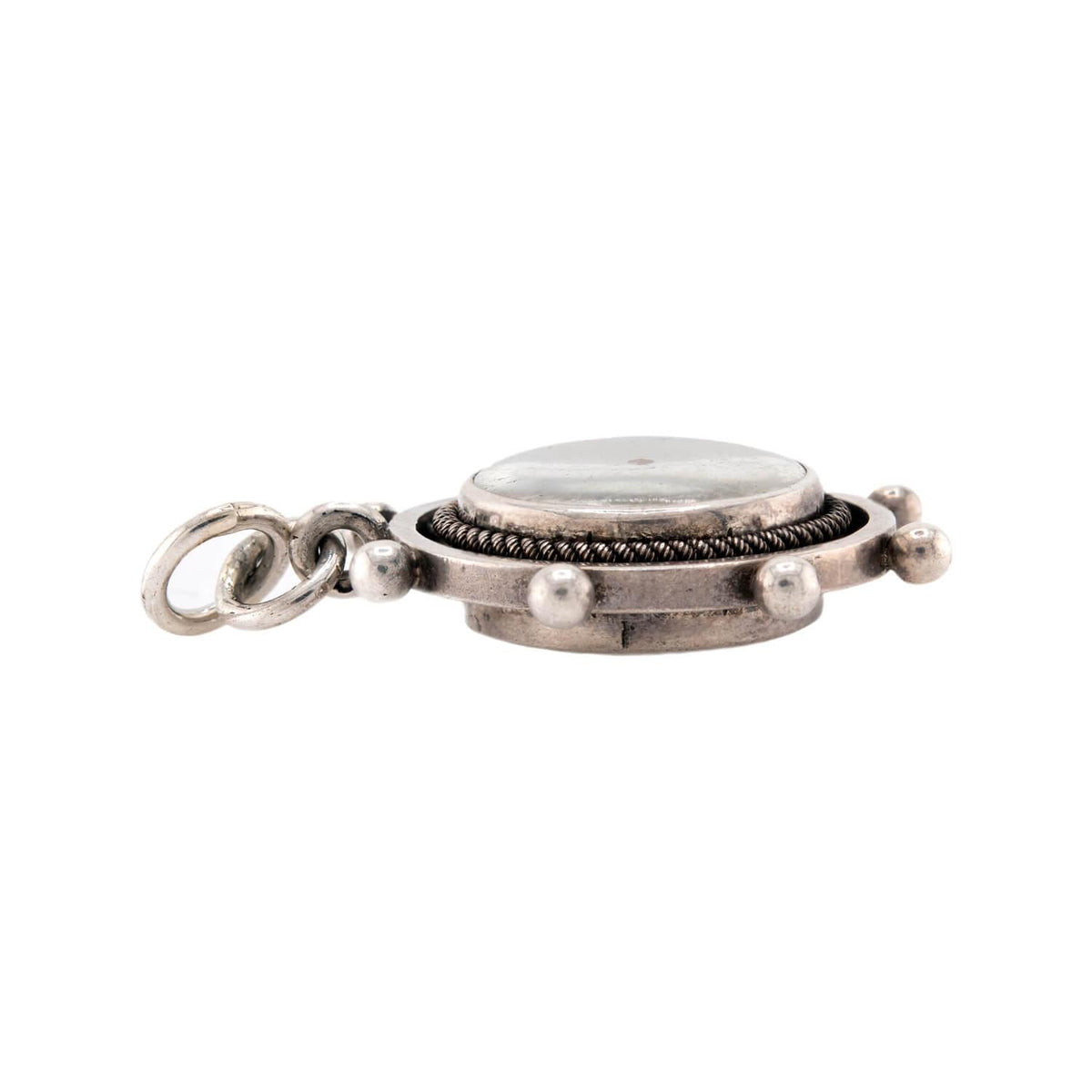 Victorian Sterling Silver Compass Wheel-Motif Pendant/Charm