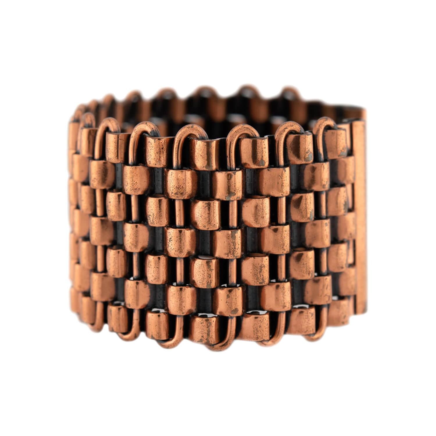 RENOIR Vintage Copper Basket Weave Cuff Bracelet