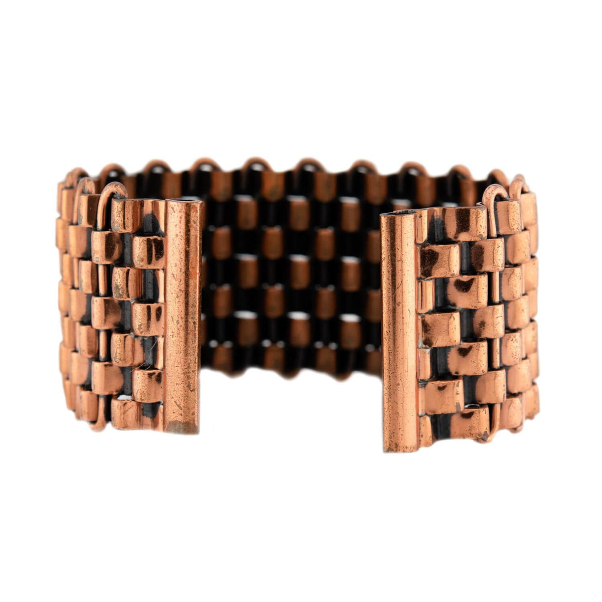 RENOIR Vintage Copper Basket Weave Cuff Bracelet