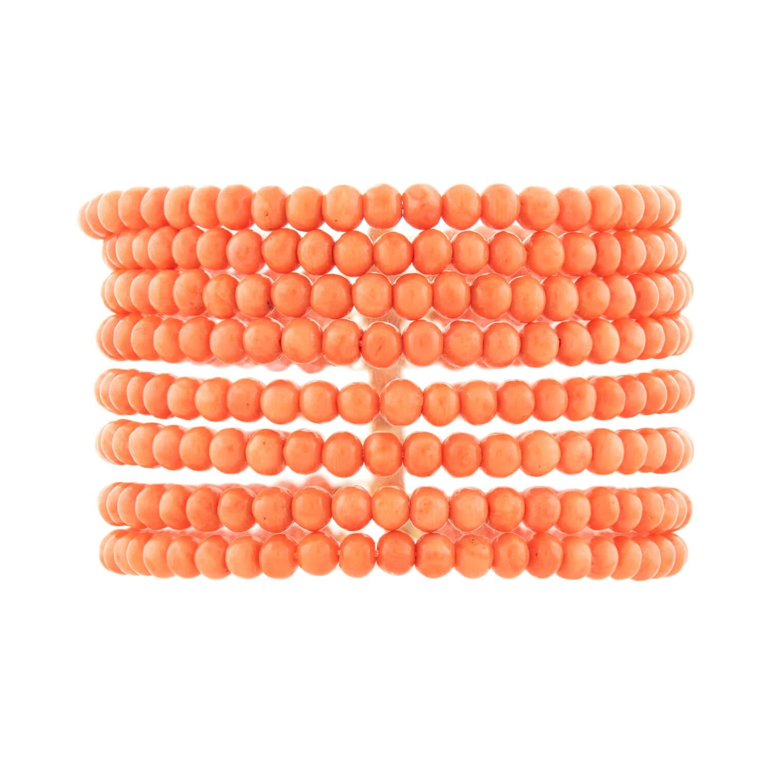 Estate Gold Filled Eight Strand Coral Bracelet