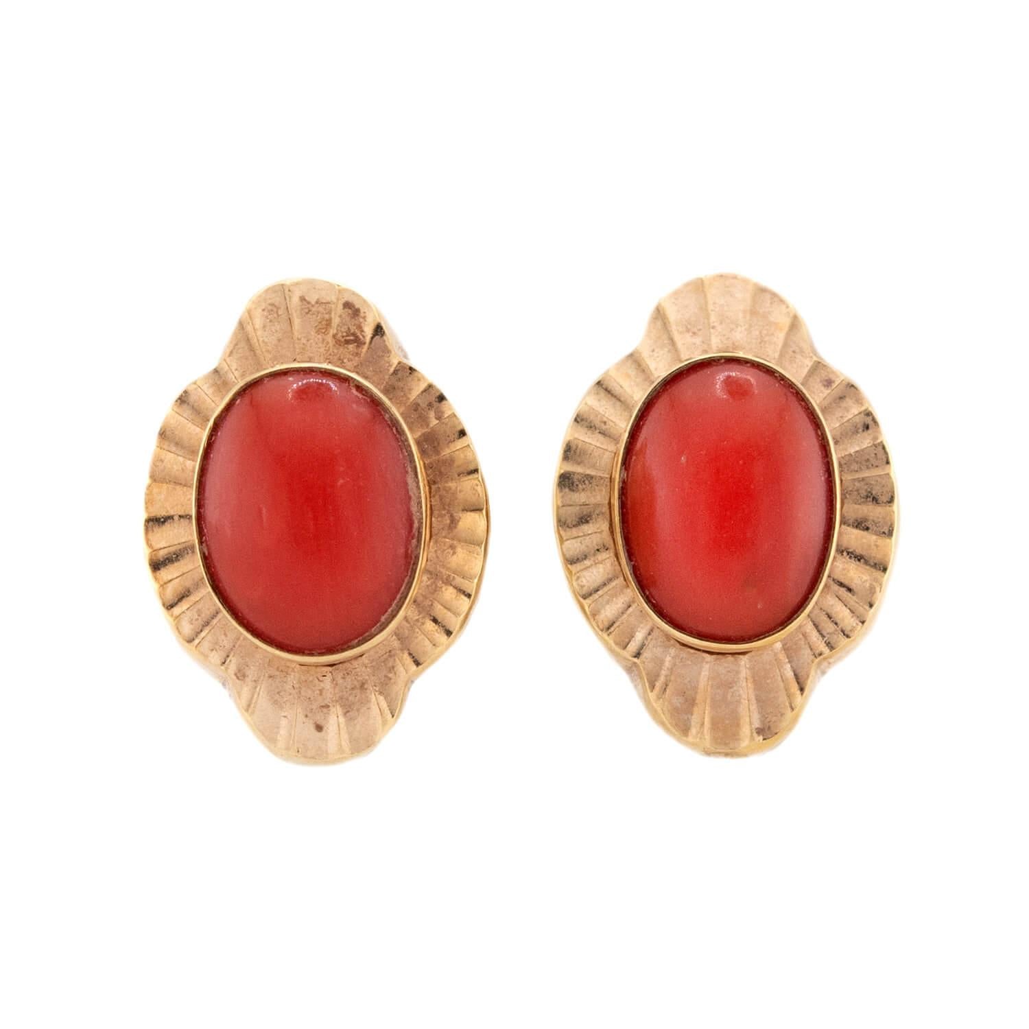 Vintage 14k Coral Earrings