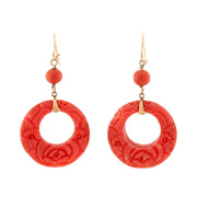 Art Deco 14k Coral Dangle Earrings