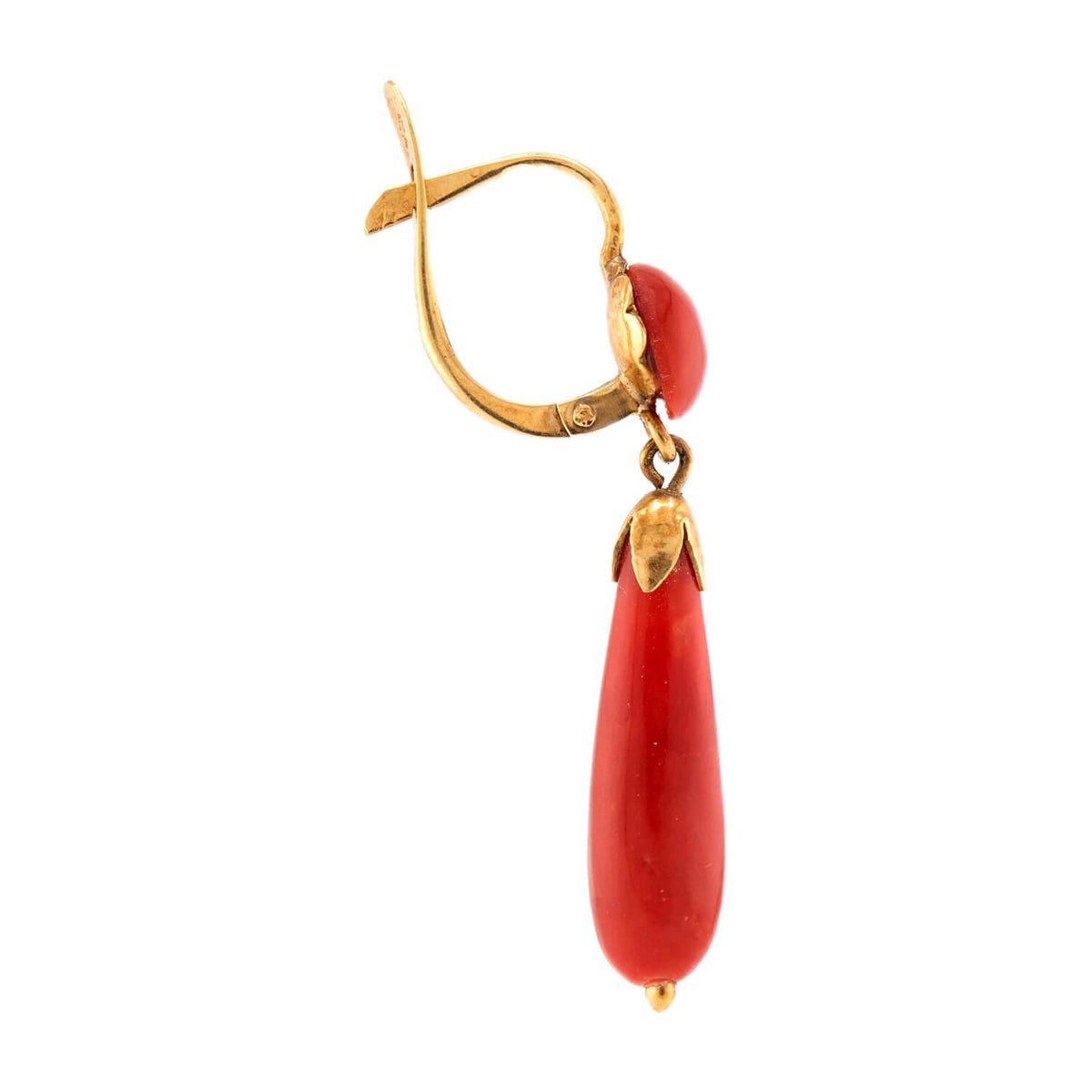 Victorian 18k Coral Drop Earrings