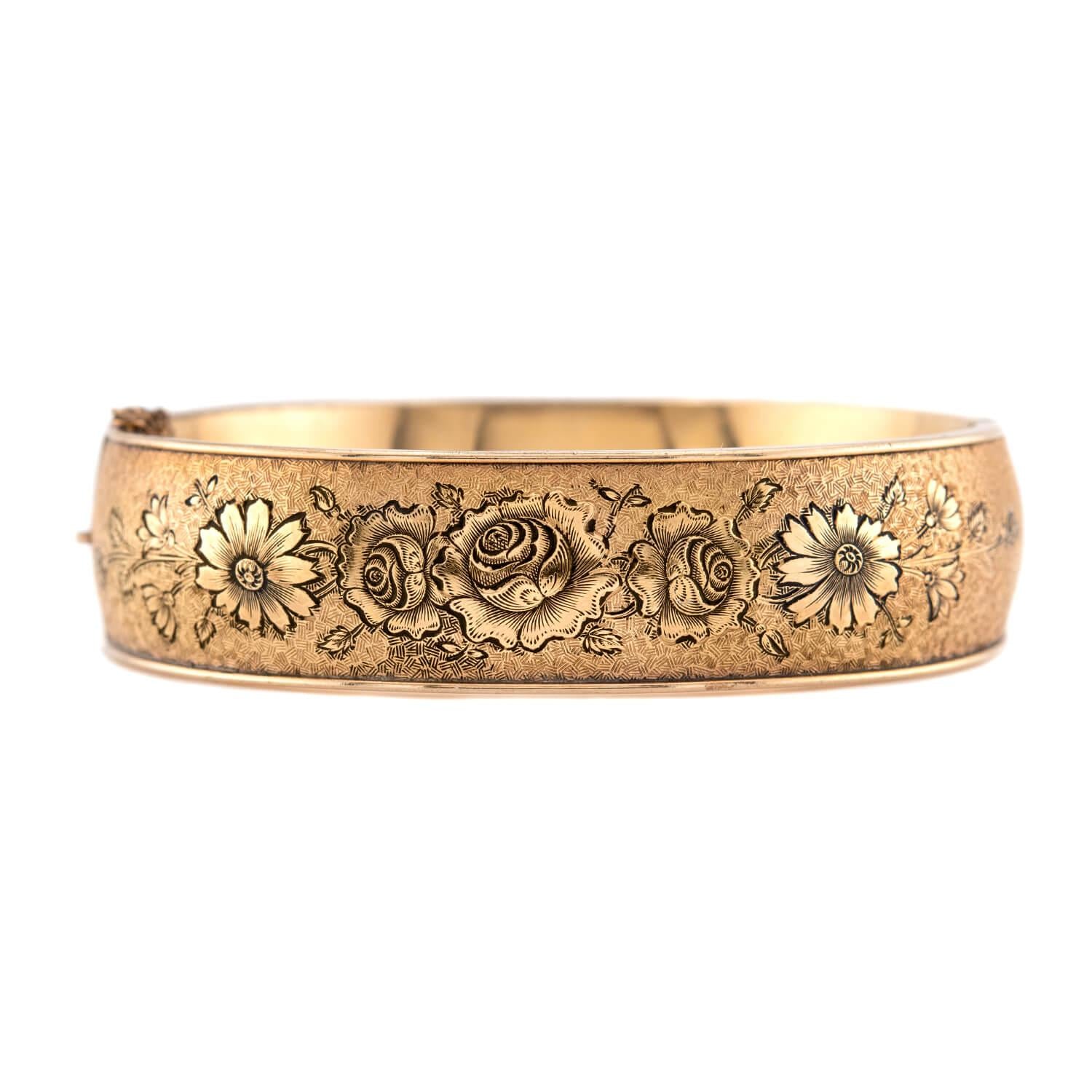 Victorian Gold-Filled Enamel Bangle