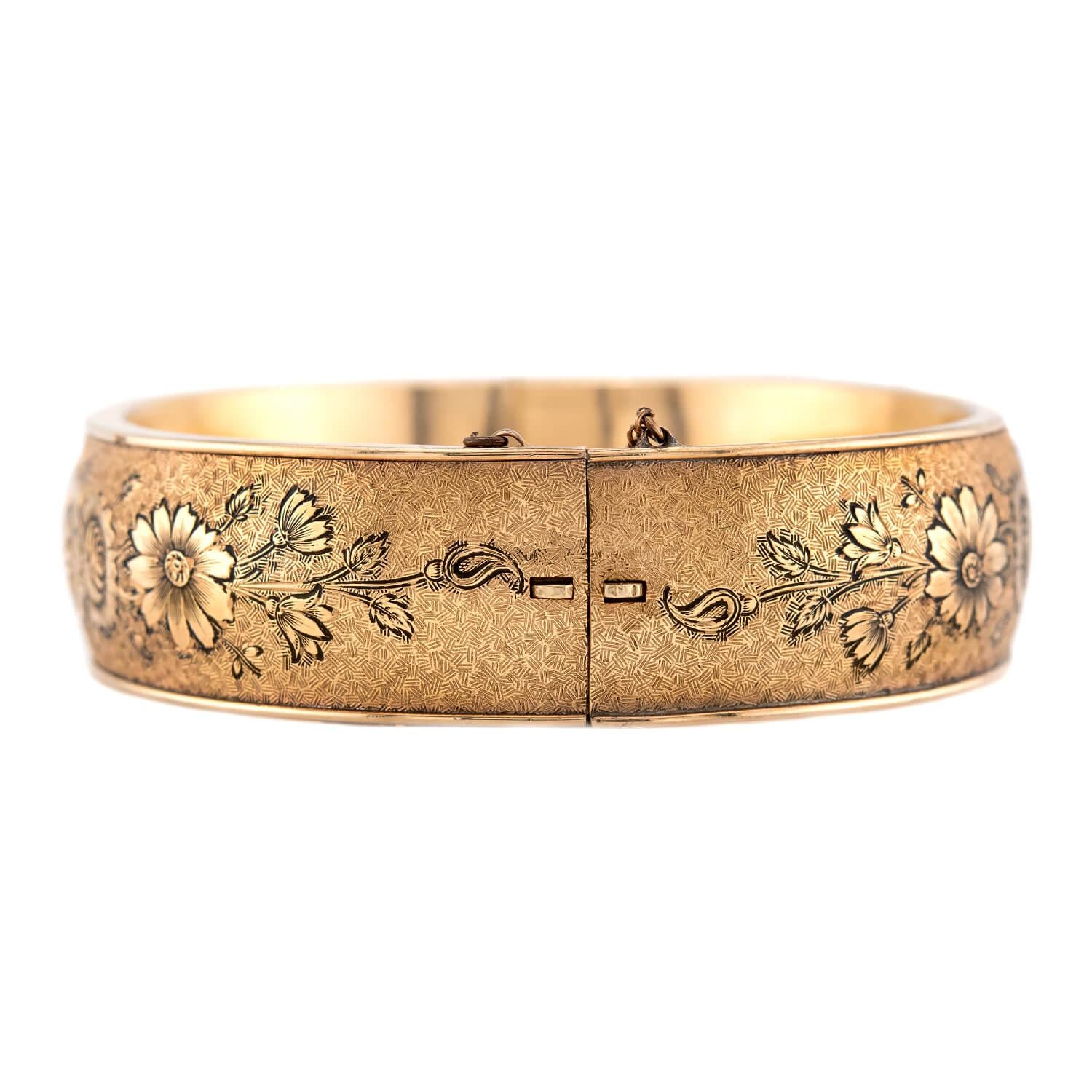 Victorian Gold-Filled Enamel Bangle