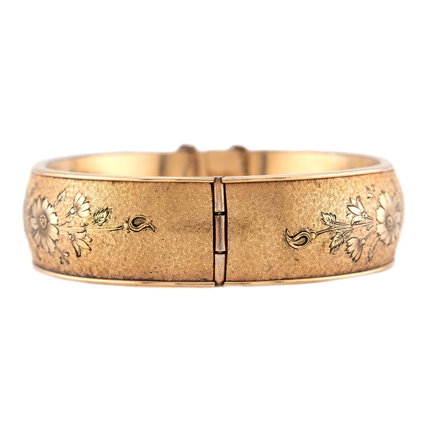 Victorian Gold-Filled Enamel Bangle