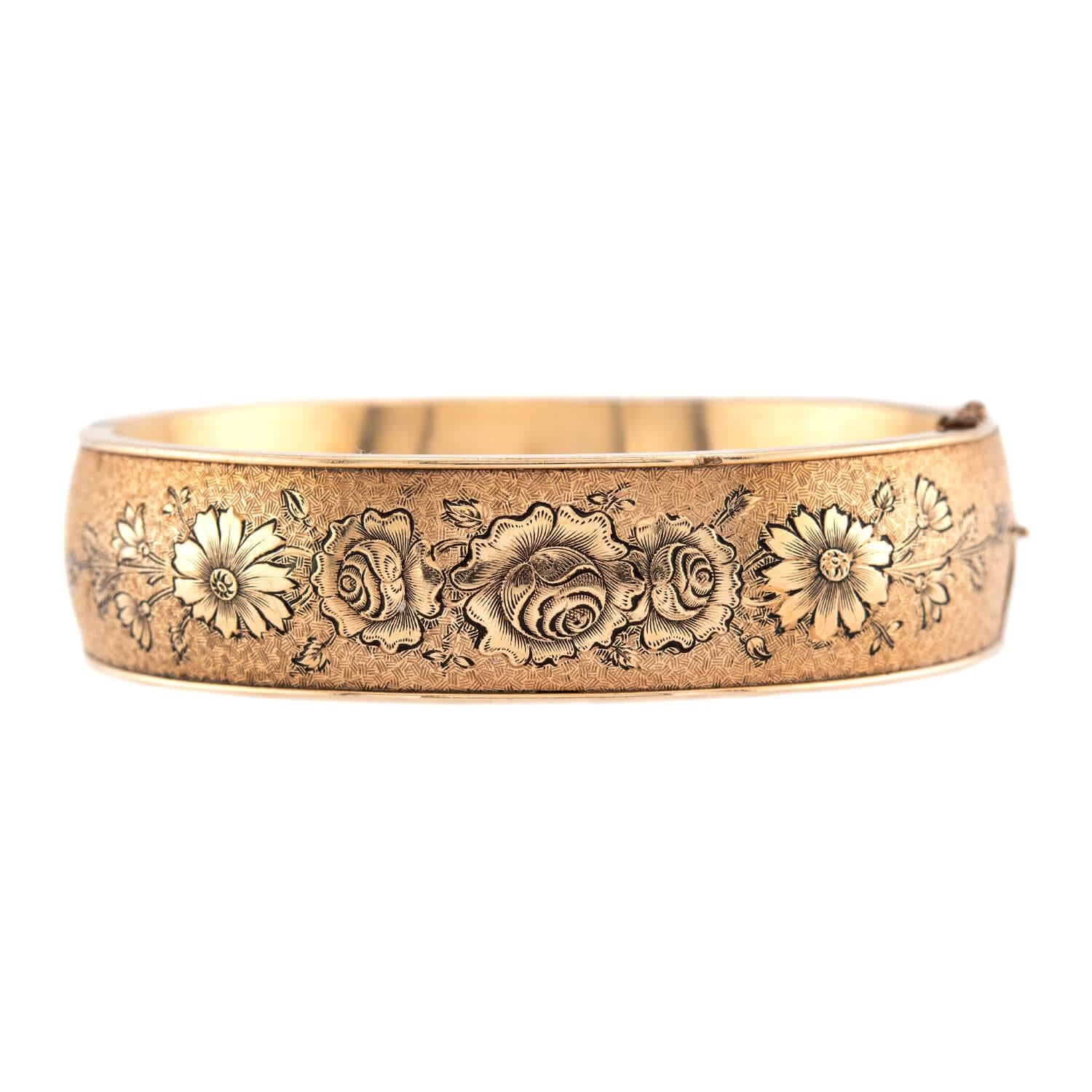 Victorian Gold-Filled Enamel Bangle