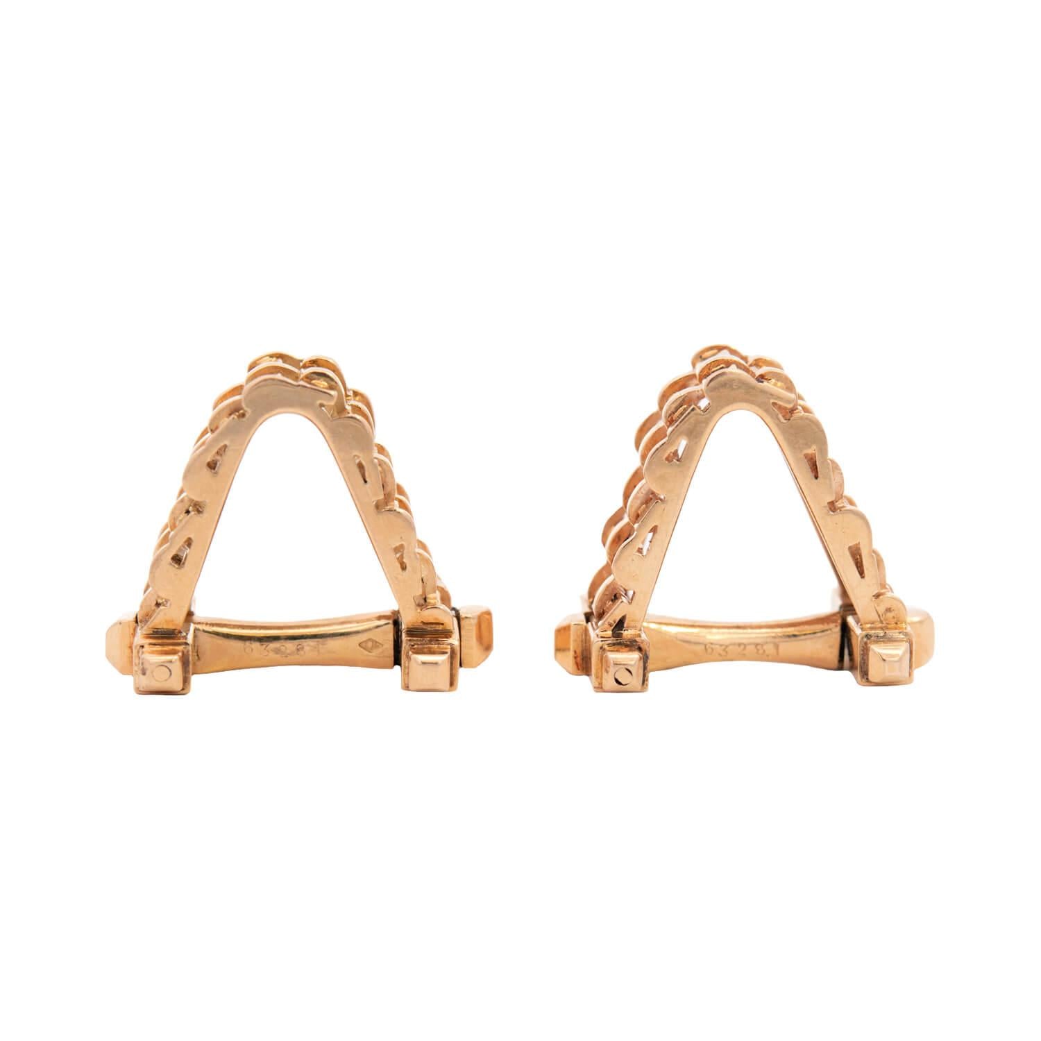 Retro French 18k Tire Track Cufflinks