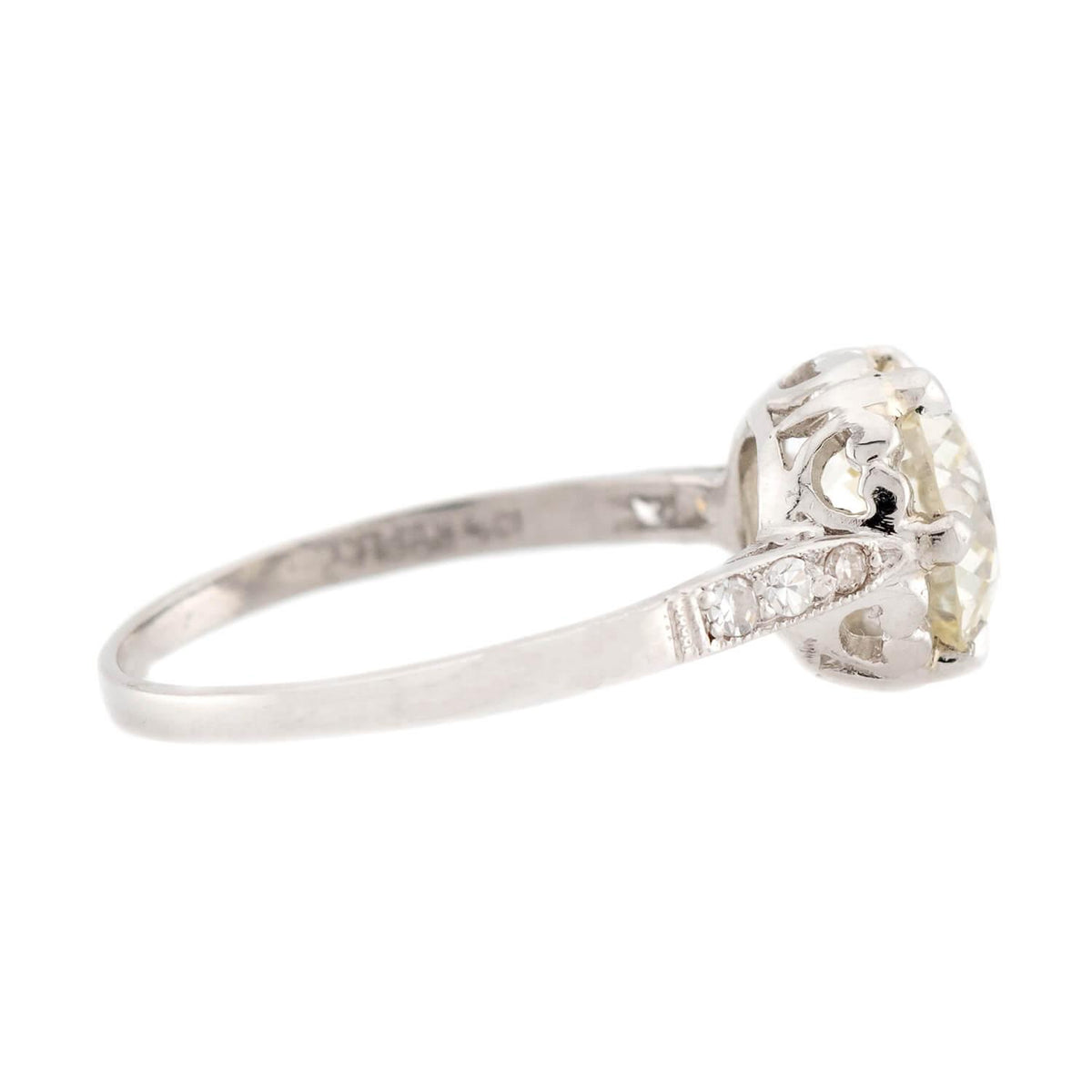 Art Deco Platinum Diamond Engagement Ring 2.02ct