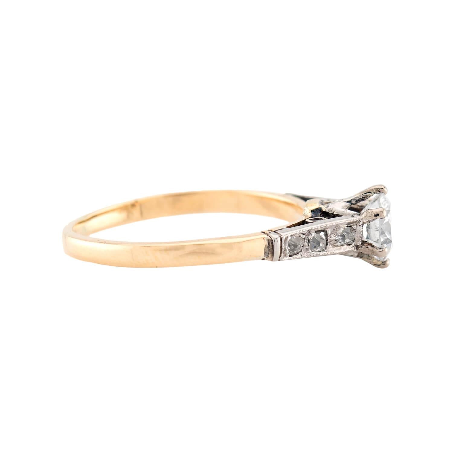 Edwardian 18k/Platinum Diamond Engagement Ring .45ct