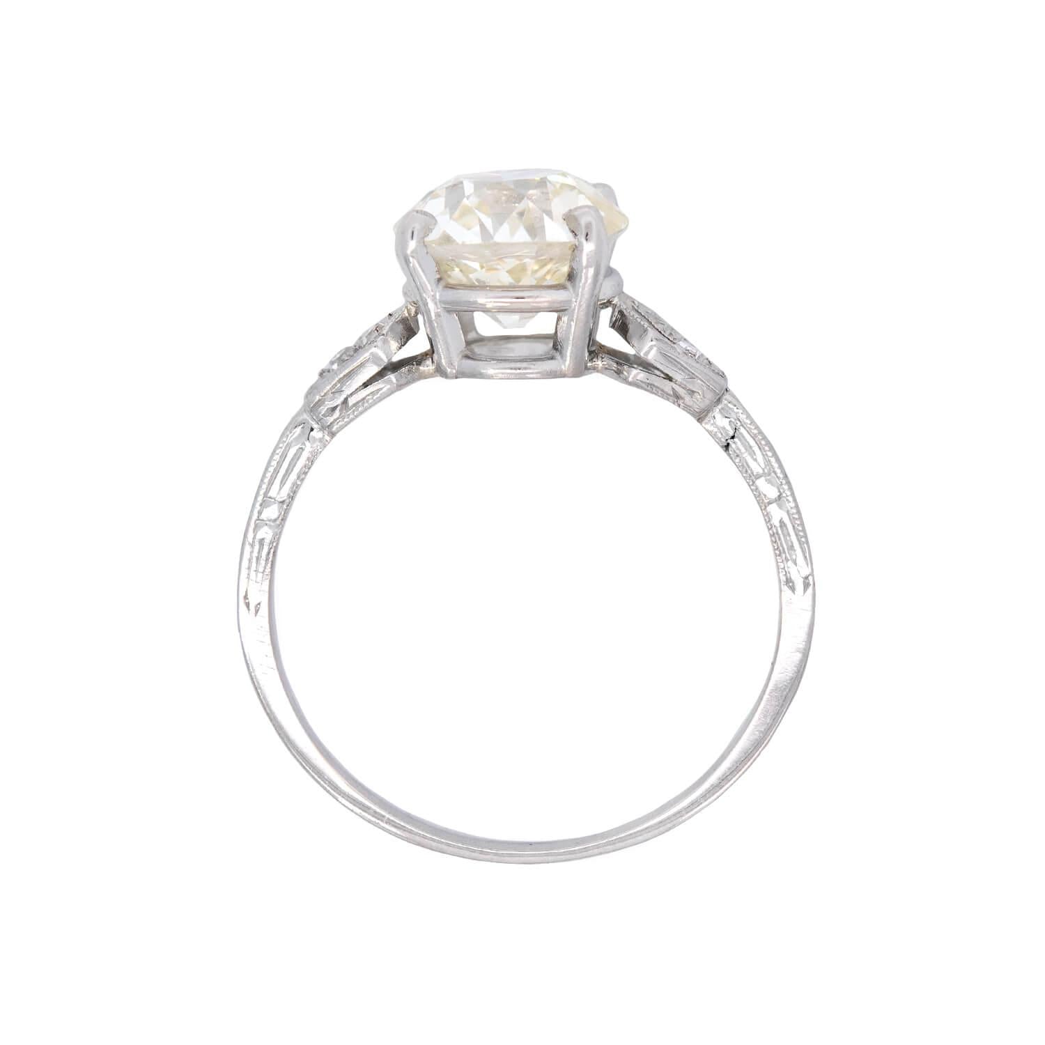 Art Deco Platinum Diamond Engagement Ring 2.65ct