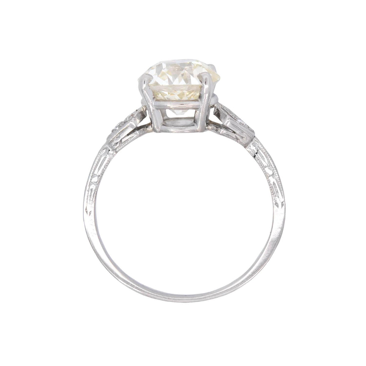 Art Deco Platinum Diamond Engagement Ring 2.65ct