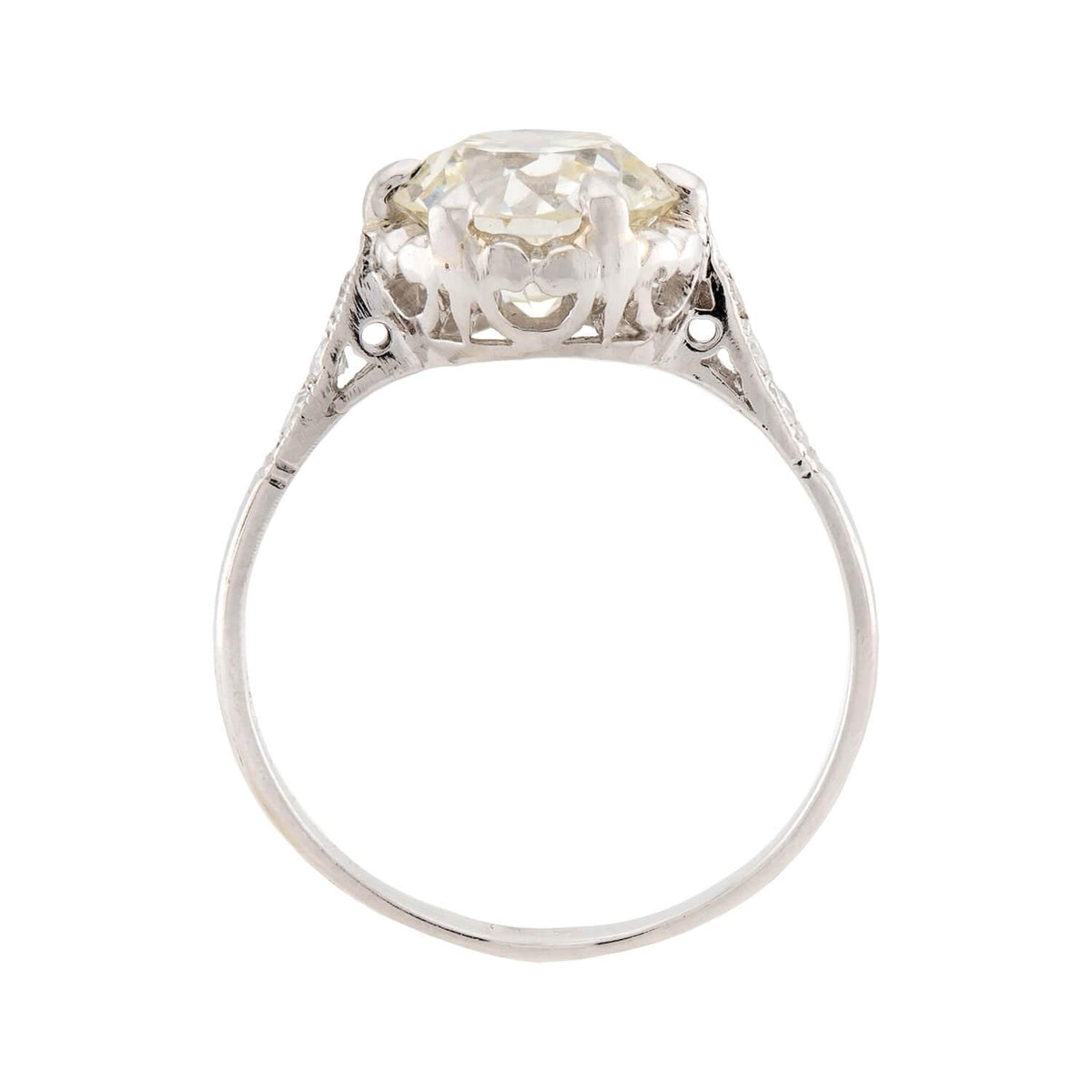 Art Deco Platinum Diamond Engagement Ring 2.02ct