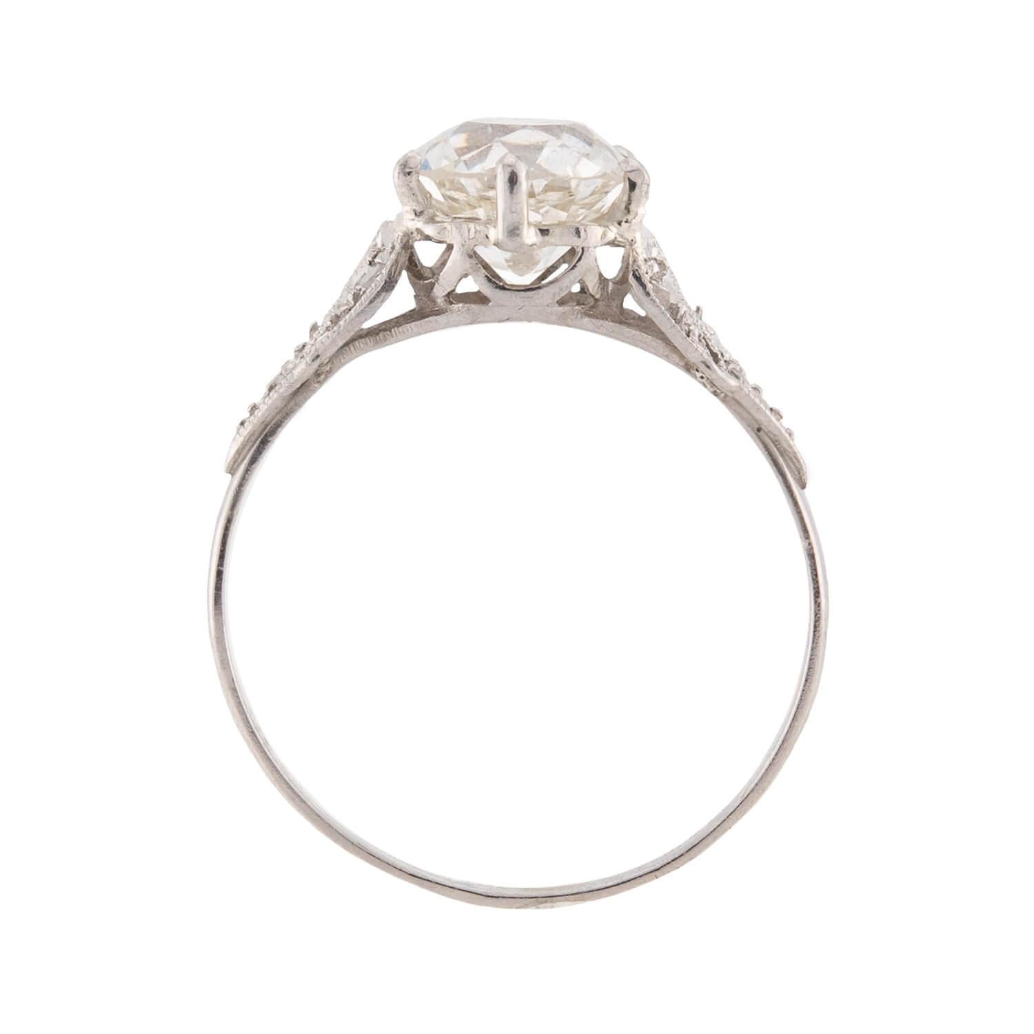 Art Deco Platinum Diamond Engagement Ring 1.55ct