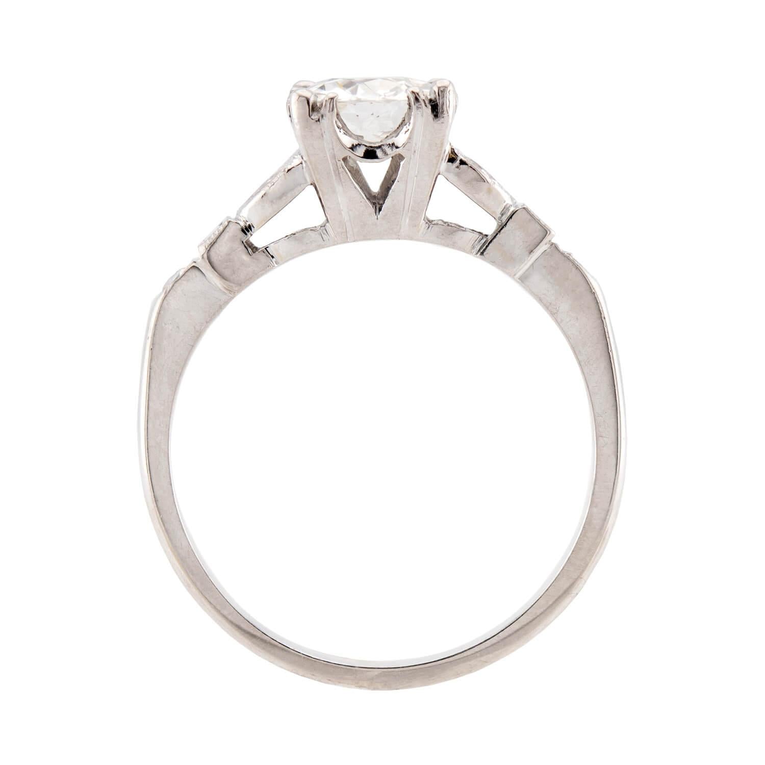 Edwardian 18k/Platinum GIA Diamond Engagement Ring 1.01ct